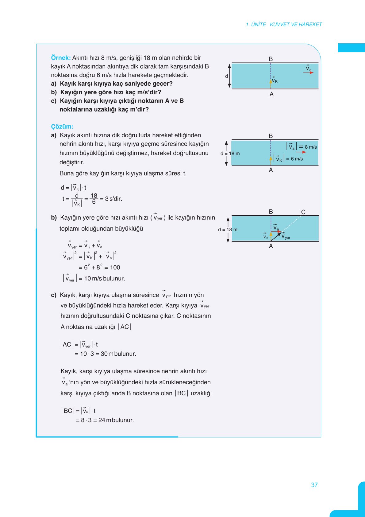 11. Sınıf Meb Yayınları Fen Lisesi Fizik Ders Kitabı Sayfa 37 Cevapları