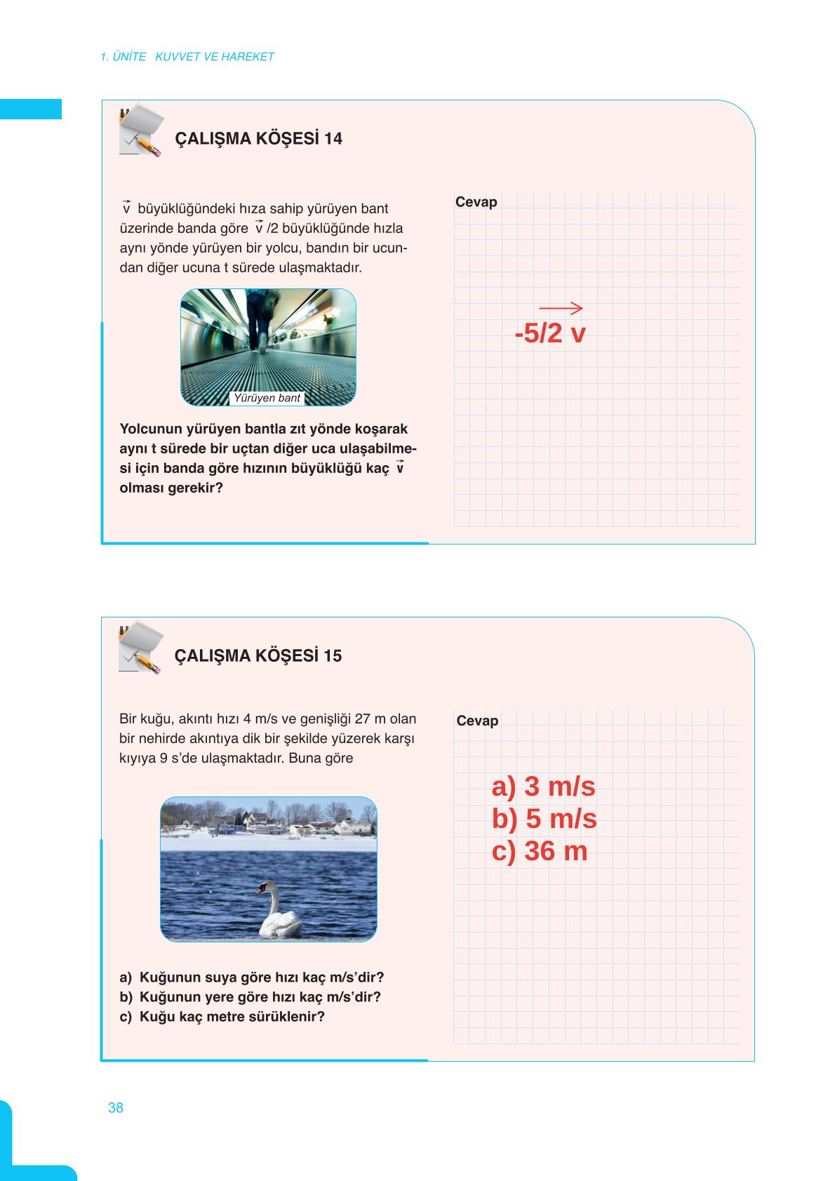 11. Sınıf Meb Yayınları Fen Lisesi Fizik Ders Kitabı Sayfa 38 Cevapları