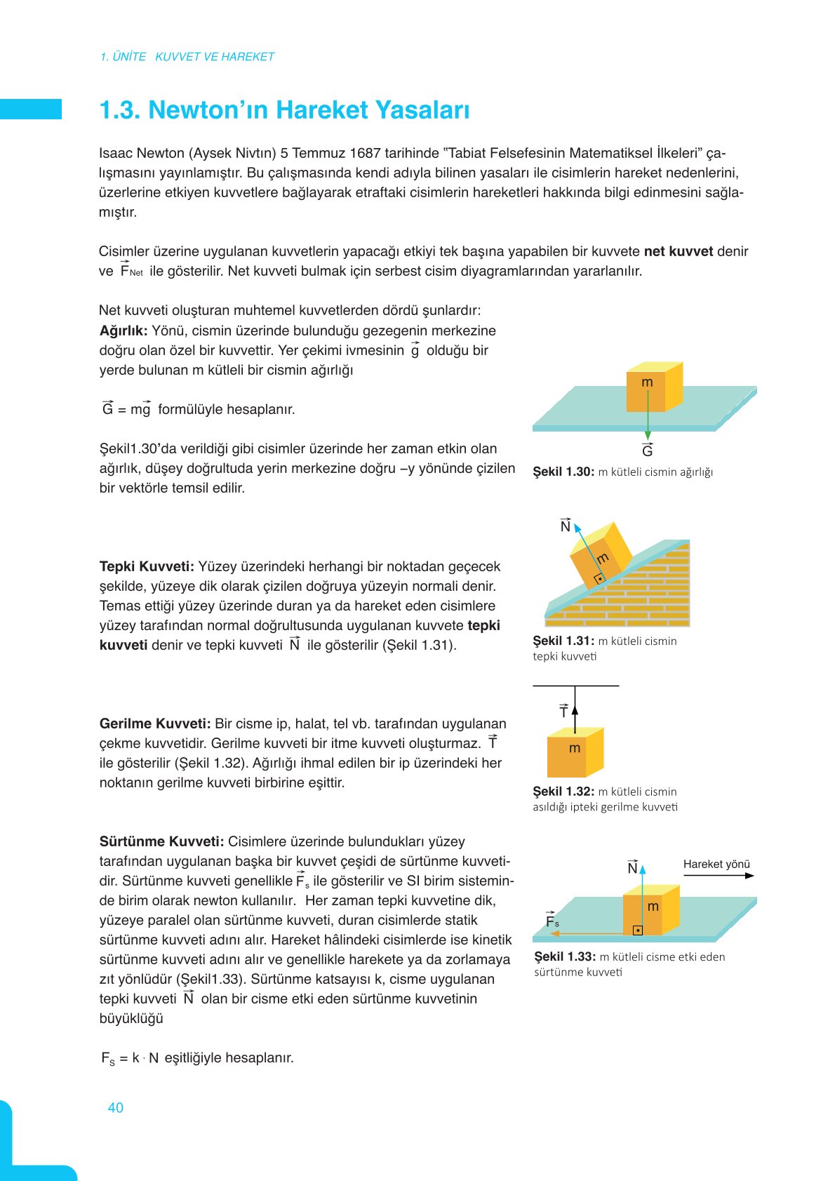 11. Sınıf Meb Yayınları Fen Lisesi Fizik Ders Kitabı Sayfa 40 Cevapları