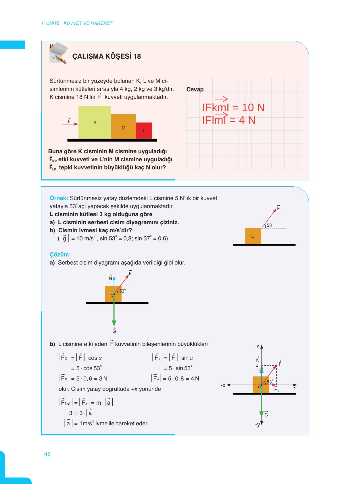 11. Sınıf Meb Yayınları Fen Lisesi Fizik Ders Kitabı Sayfa 46 Cevapları