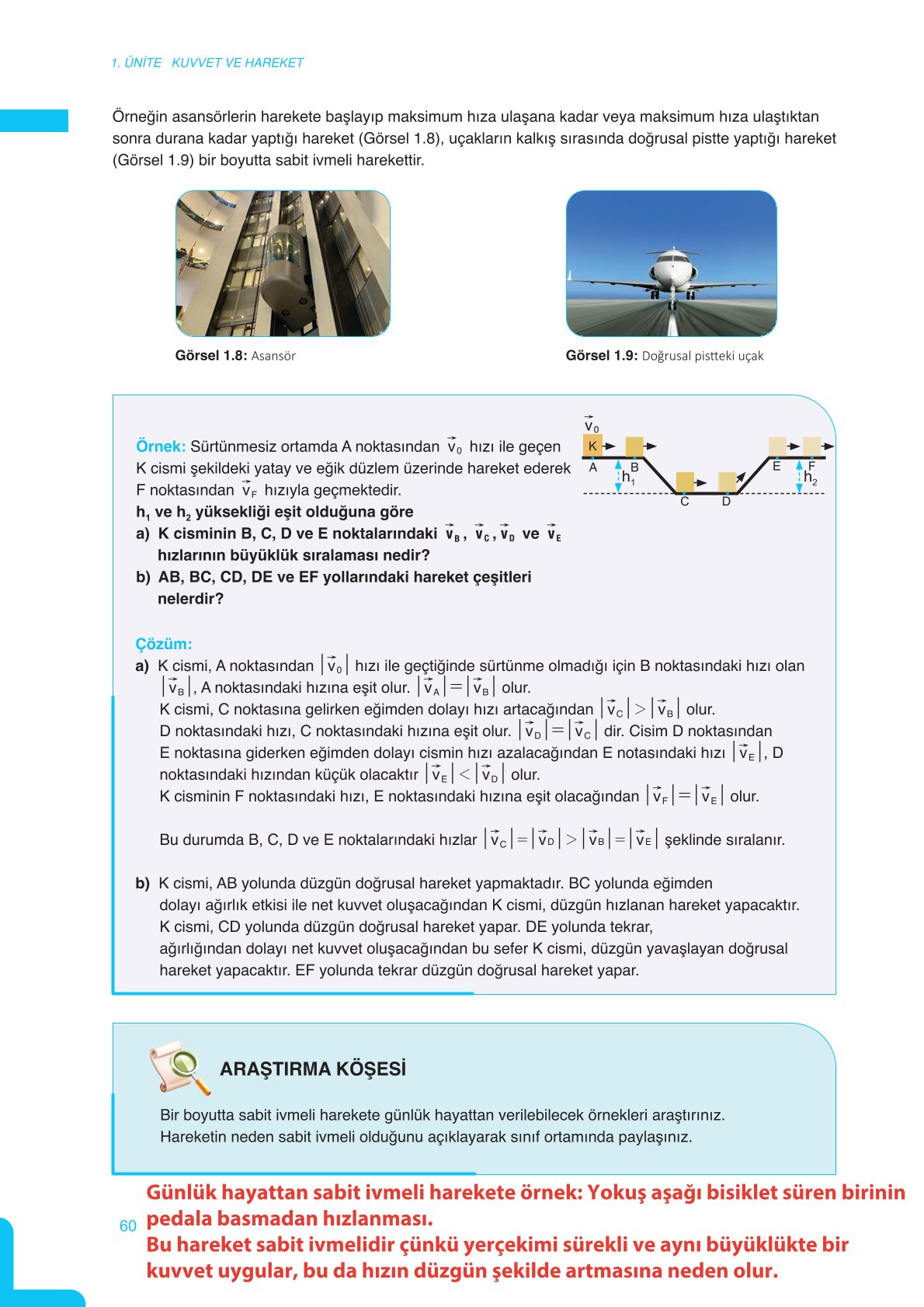 11. Sınıf Meb Yayınları Fen Lisesi Fizik Ders Kitabı Sayfa 60 Cevapları