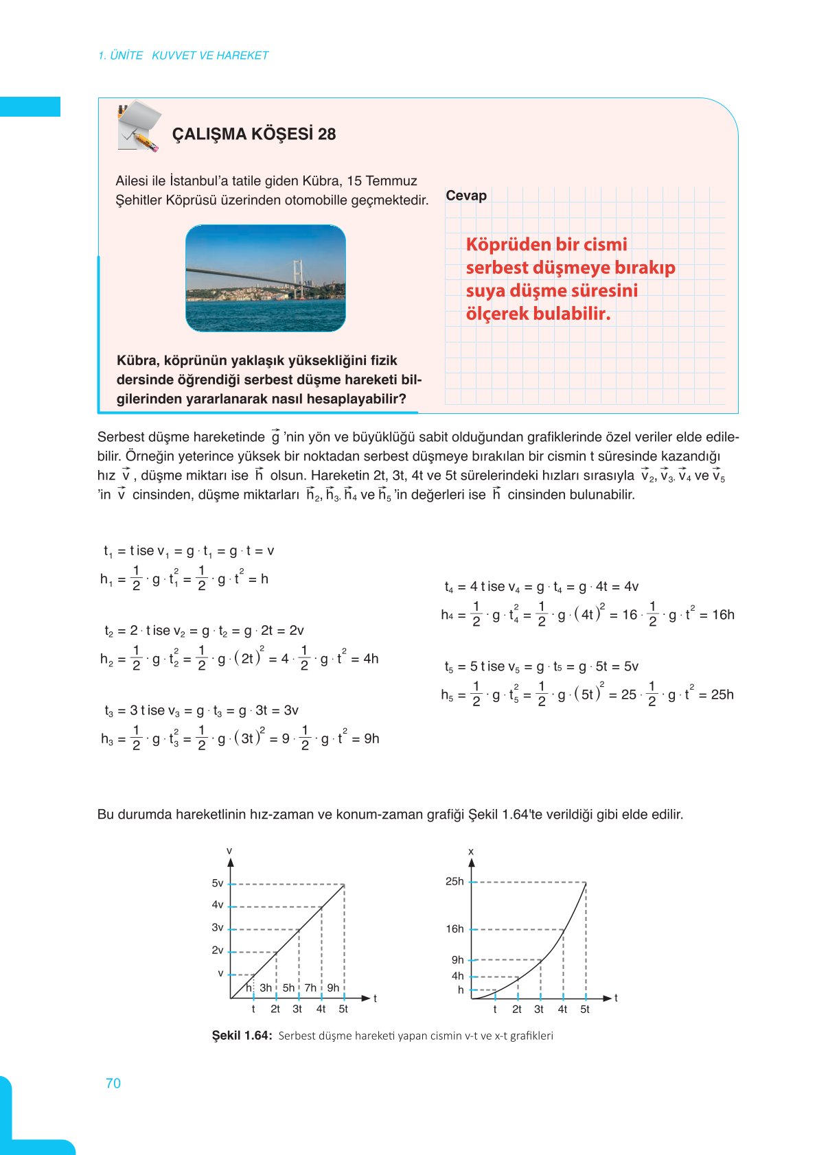 11. Sınıf Meb Yayınları Fen Lisesi Fizik Ders Kitabı Sayfa 70 Cevapları