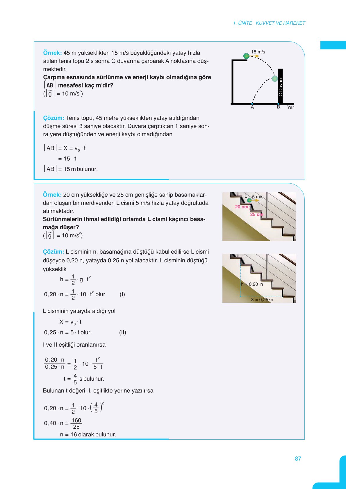 11. Sınıf Meb Yayınları Fen Lisesi Fizik Ders Kitabı Sayfa 87 Cevapları
