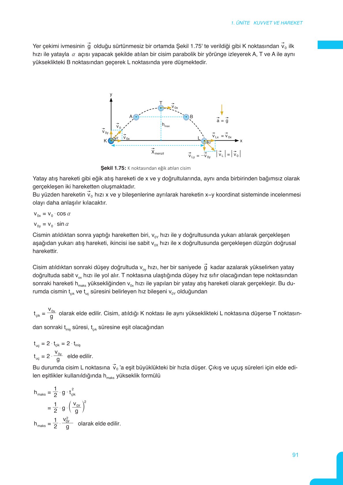 11. Sınıf Meb Yayınları Fen Lisesi Fizik Ders Kitabı Sayfa 91 Cevapları