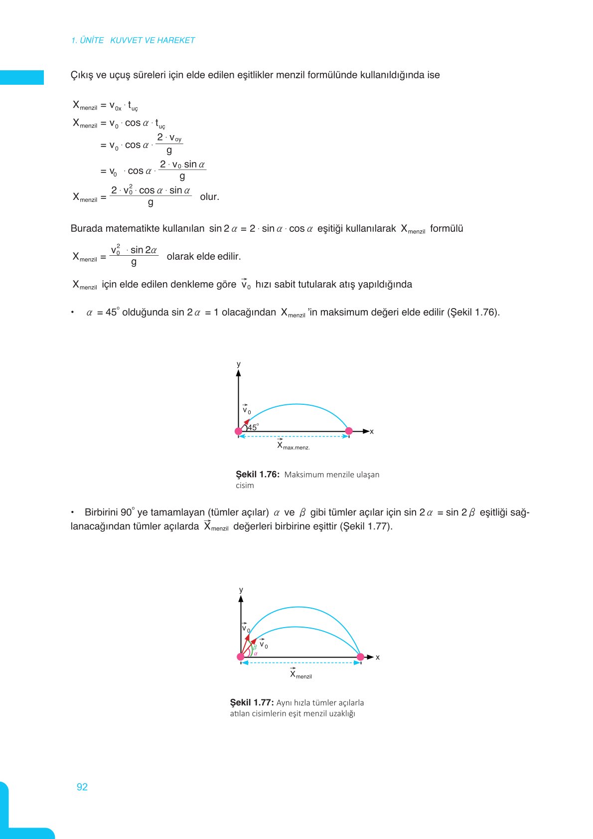 11. Sınıf Meb Yayınları Fen Lisesi Fizik Ders Kitabı Sayfa 92 Cevapları