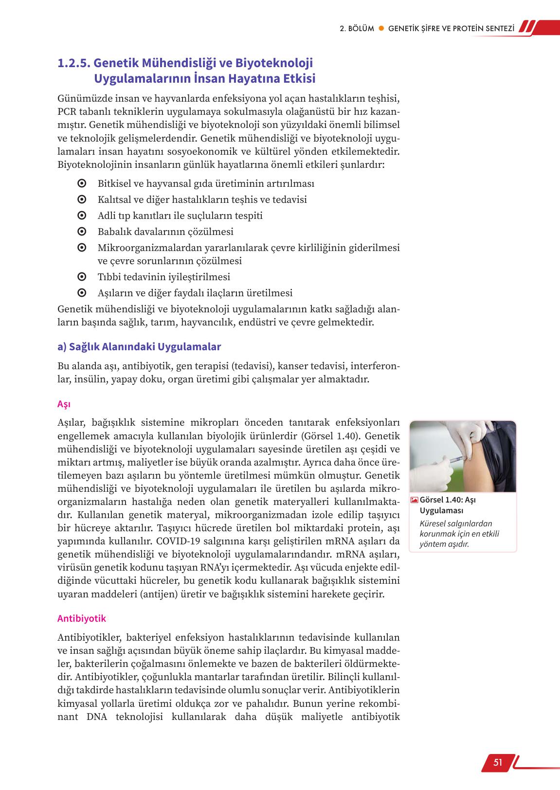 12. Sınıf Meb Yayınları Fen Lisesi Biyoloji Ders Kitabı Sayfa 51 Cevapları