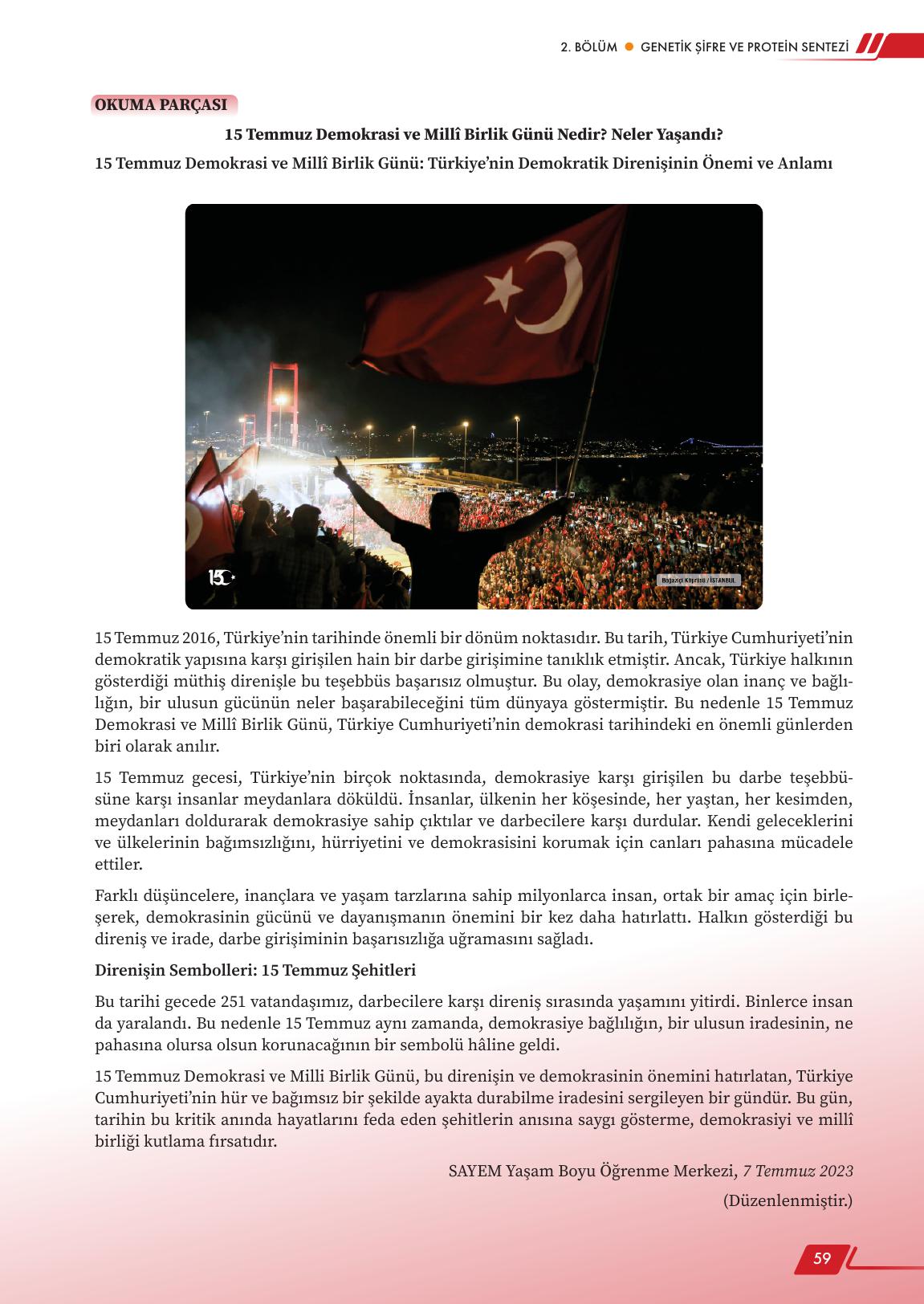 12. Sınıf Meb Yayınları Fen Lisesi Biyoloji Ders Kitabı Sayfa 59 Cevapları