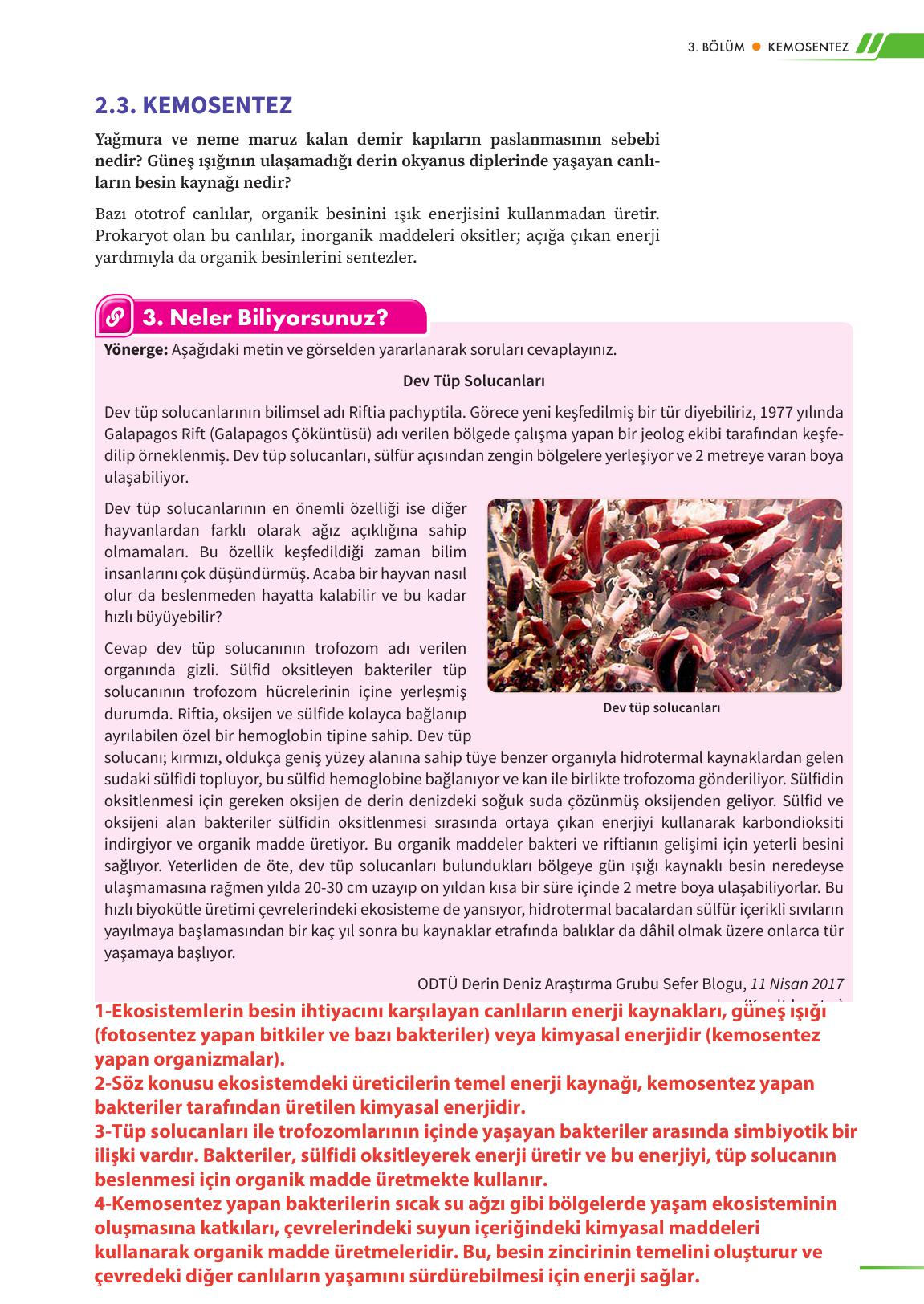 12. Sınıf Meb Yayınları Fen Lisesi Biyoloji Ders Kitabı Sayfa 87 Cevapları 12. Sınıf Meb Yayınları Fen Lisesi Biyoloji Ders Kitabı Sayfa 87 Cevapları