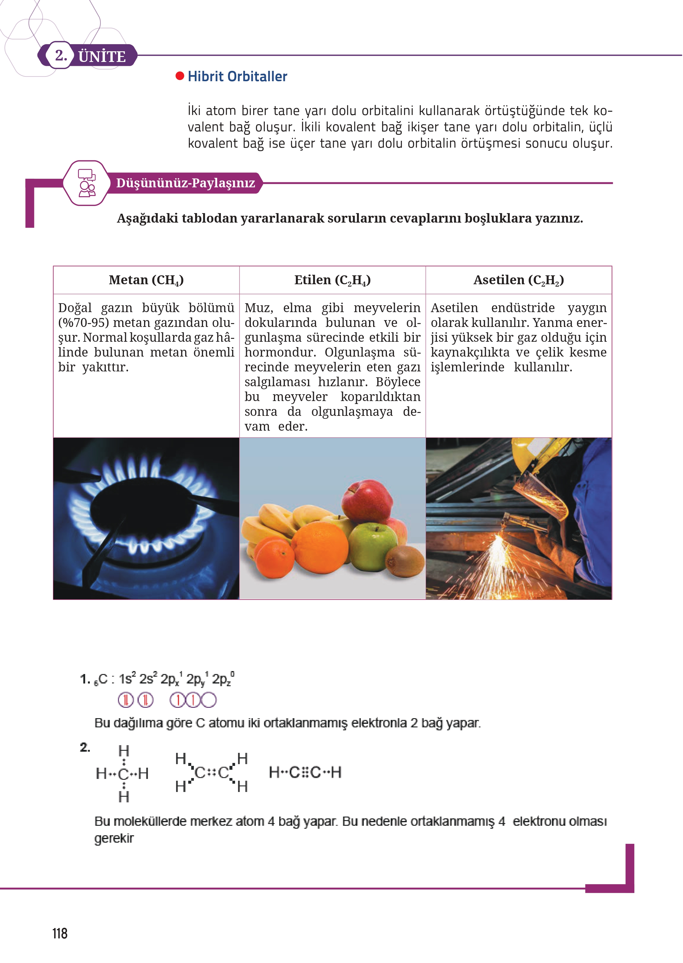 12. Sınıf Meb Yayınları Fen Lisesi Kimya Ders Kitabı Sayfa 118 Cevapları 12. Sınıf Meb Yayınları Fen Lisesi Kimya Ders Kitabı Sayfa 118 Cevapları