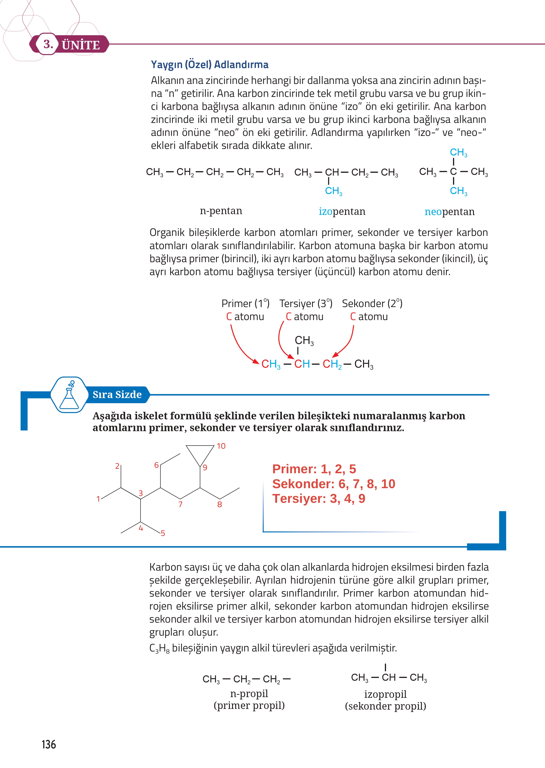 12. Sınıf Meb Yayınları Fen Lisesi Kimya Ders Kitabı Sayfa 136 Cevapları