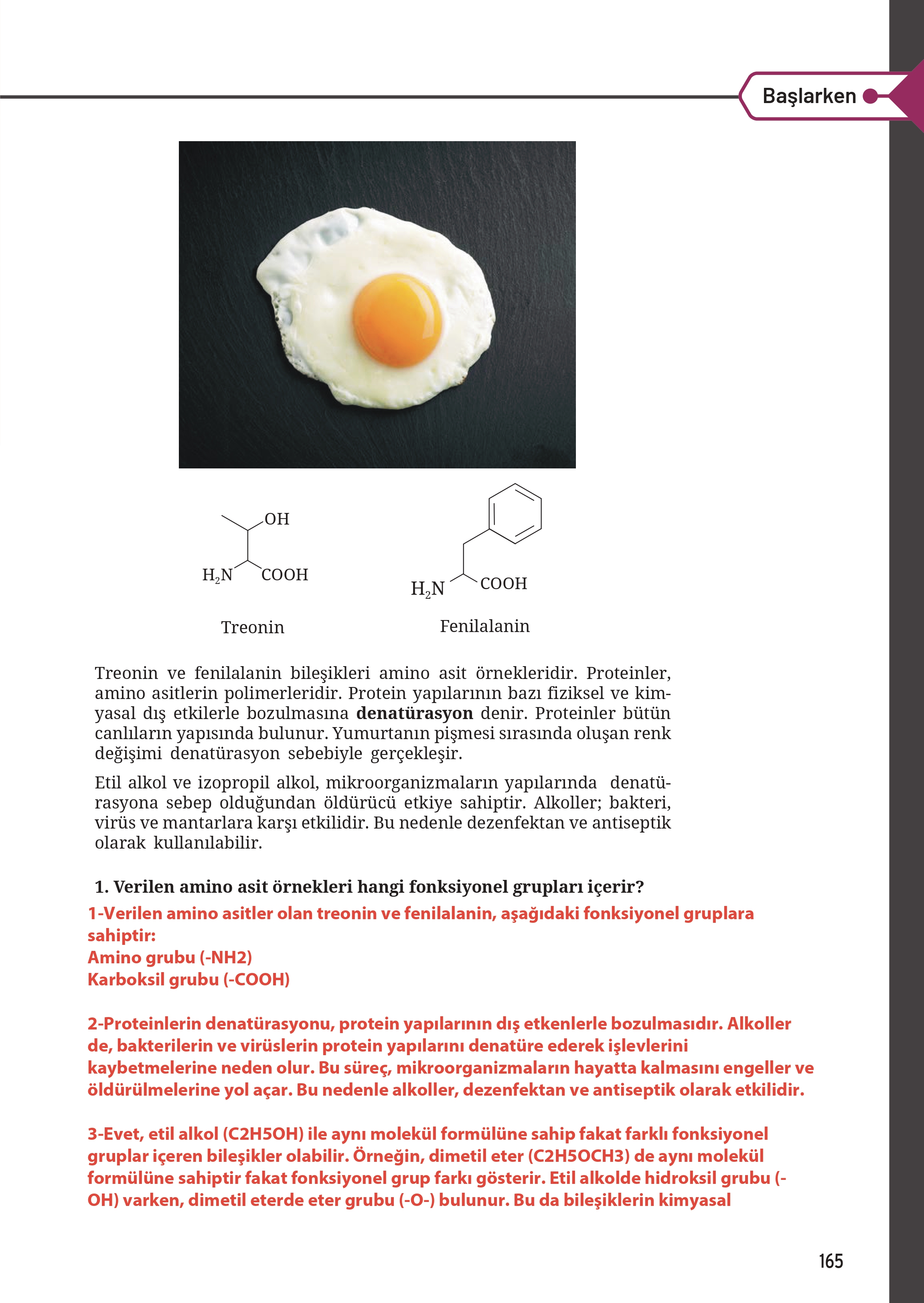 12. Sınıf Meb Yayınları Fen Lisesi Kimya Ders Kitabı Sayfa 165 Cevapları