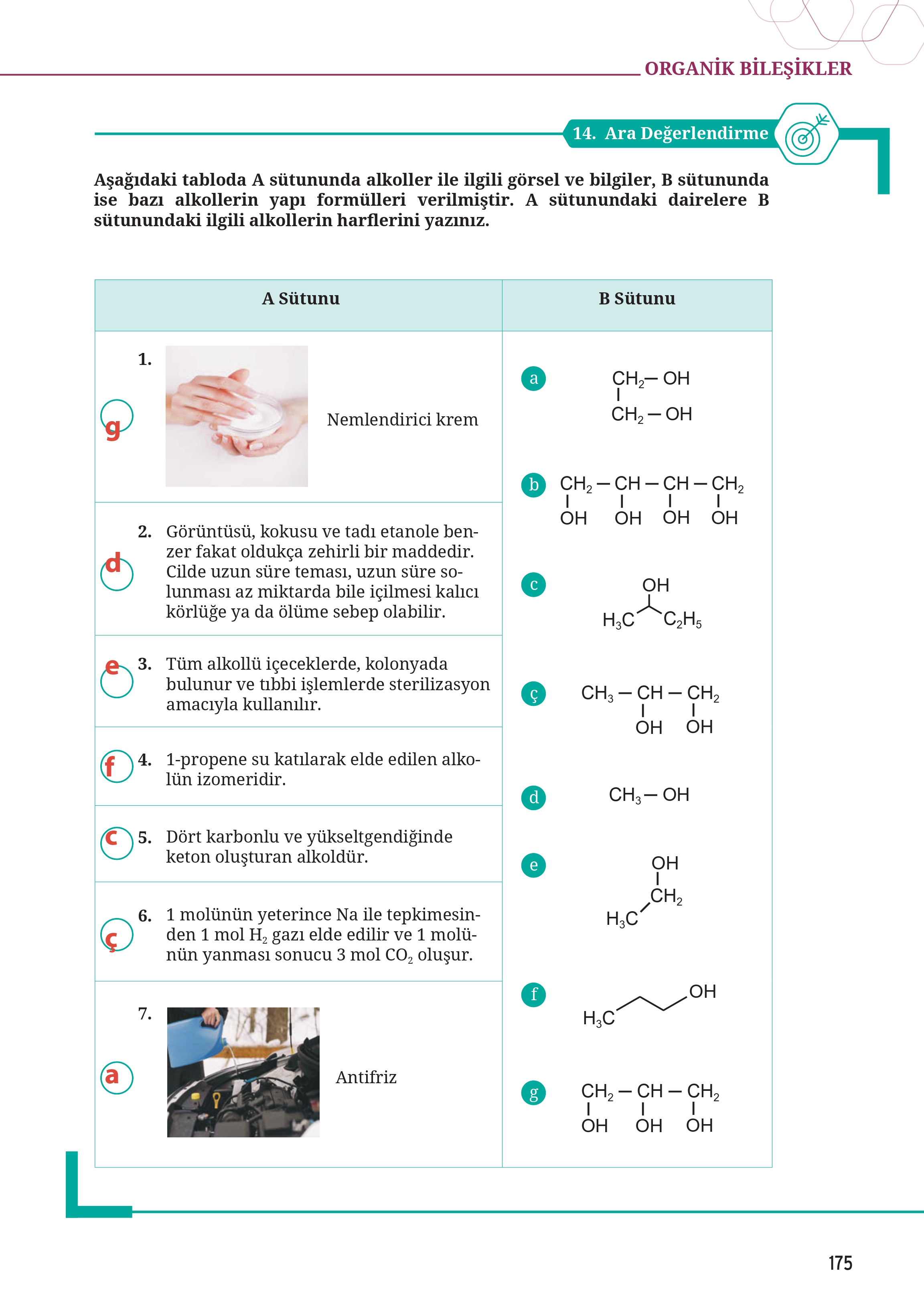 12. Sınıf Meb Yayınları Fen Lisesi Kimya Ders Kitabı Sayfa 175 Cevapları 12. Sınıf Meb Yayınları Fen Lisesi Kimya Ders Kitabı Sayfa 175 Cevapları