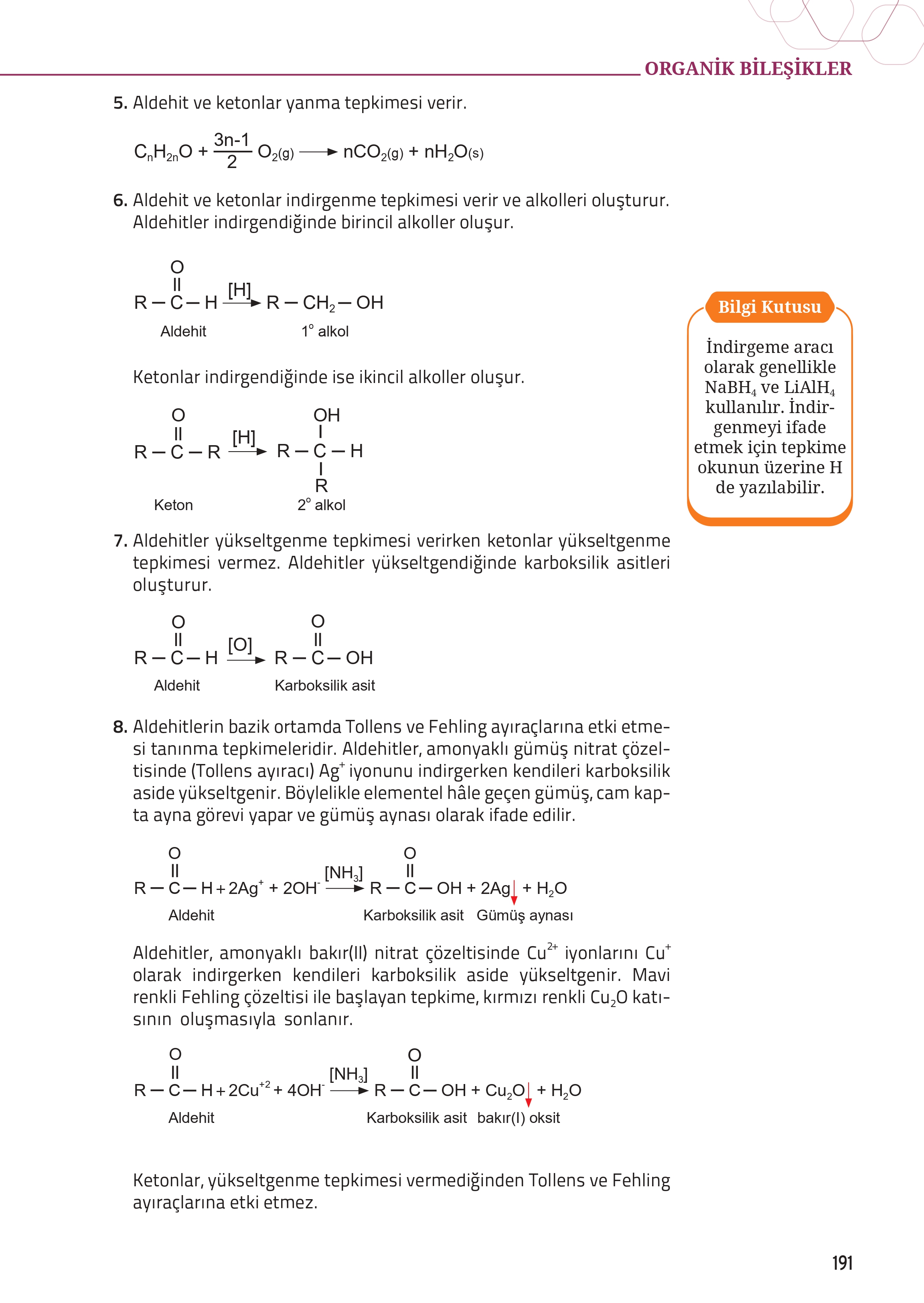 12. Sınıf Meb Yayınları Fen Lisesi Kimya Ders Kitabı Sayfa 191 Cevapları 12. Sınıf Meb Yayınları Fen Lisesi Kimya Ders Kitabı Sayfa 191 Cevapları
