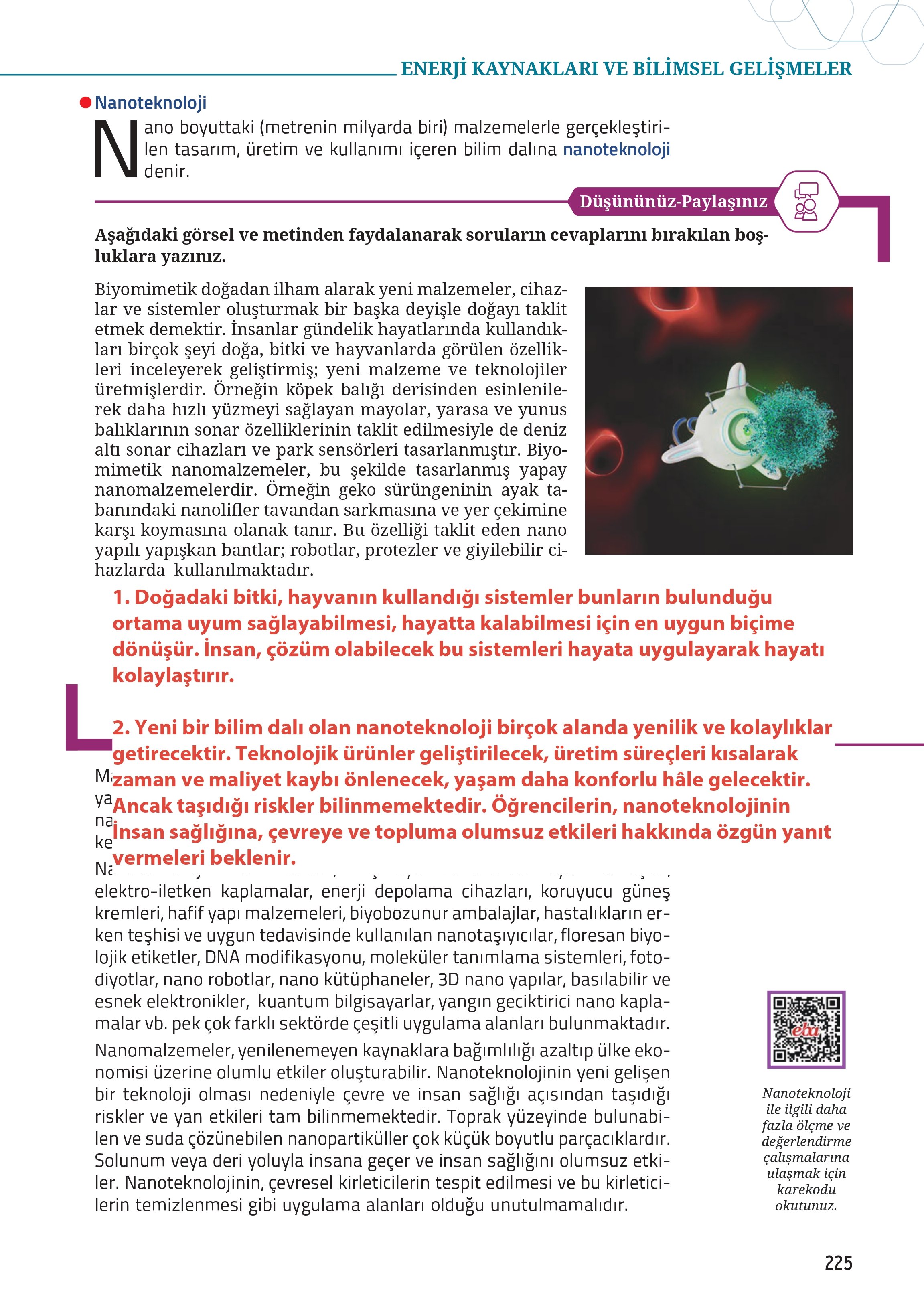 12. Sınıf Meb Yayınları Fen Lisesi Kimya Ders Kitabı Sayfa 225 Cevapları