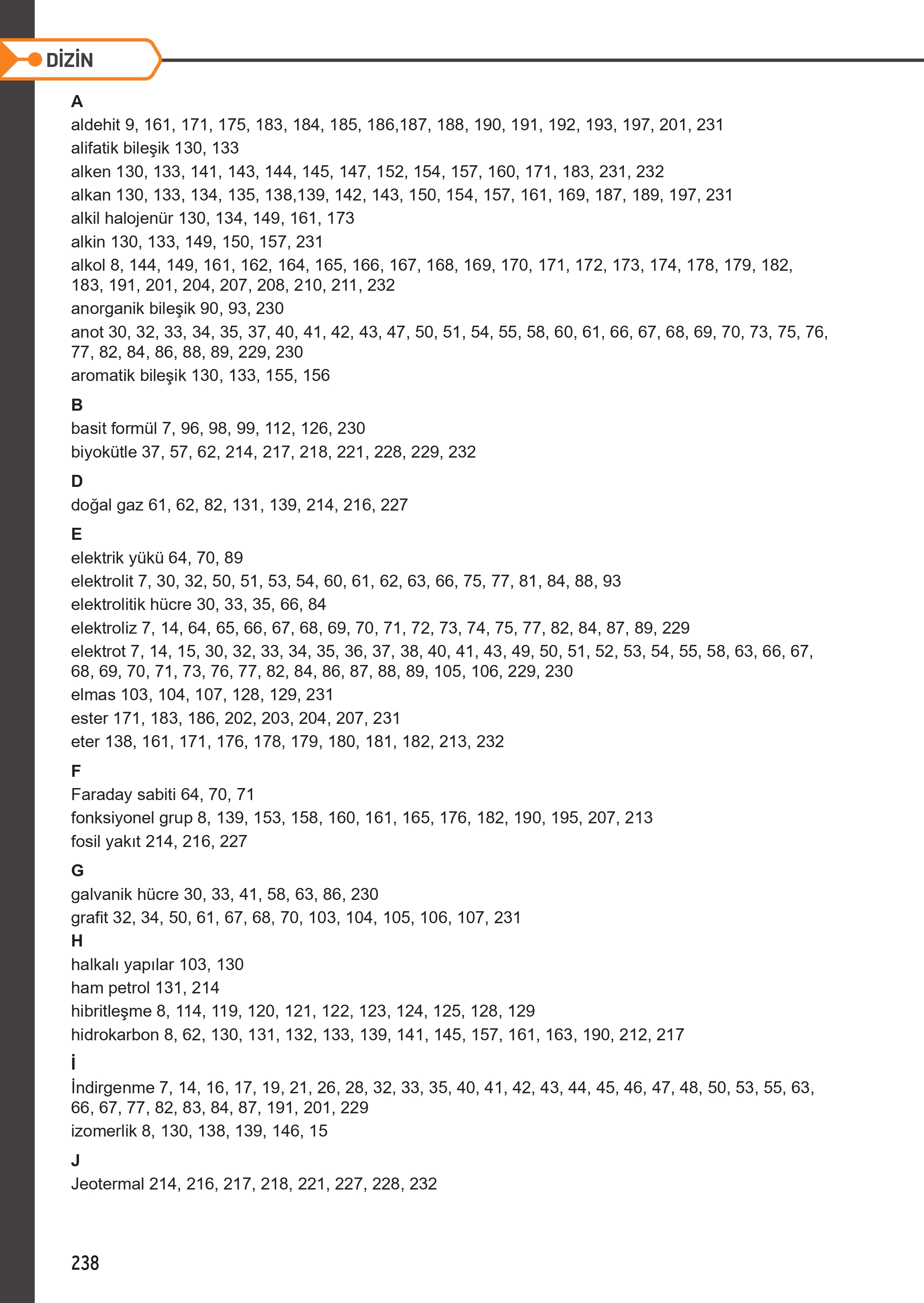 12. Sınıf Meb Yayınları Fen Lisesi Kimya Ders Kitabı Sayfa 238 Cevapları