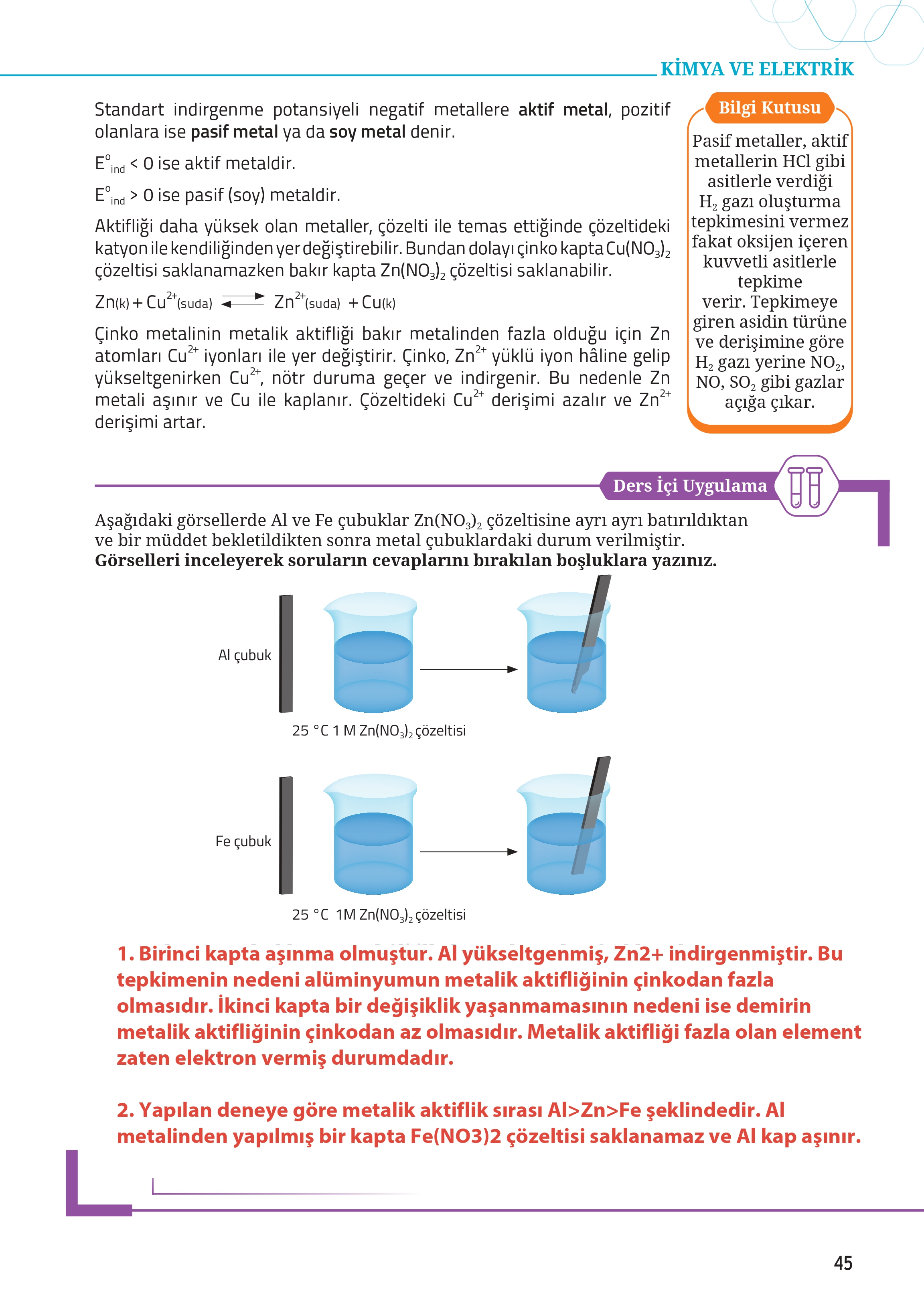 12. Sınıf Meb Yayınları Fen Lisesi Kimya Ders Kitabı Sayfa 45 Cevapları 12. Sınıf Meb Yayınları Fen Lisesi Kimya Ders Kitabı Sayfa 45 Cevapları