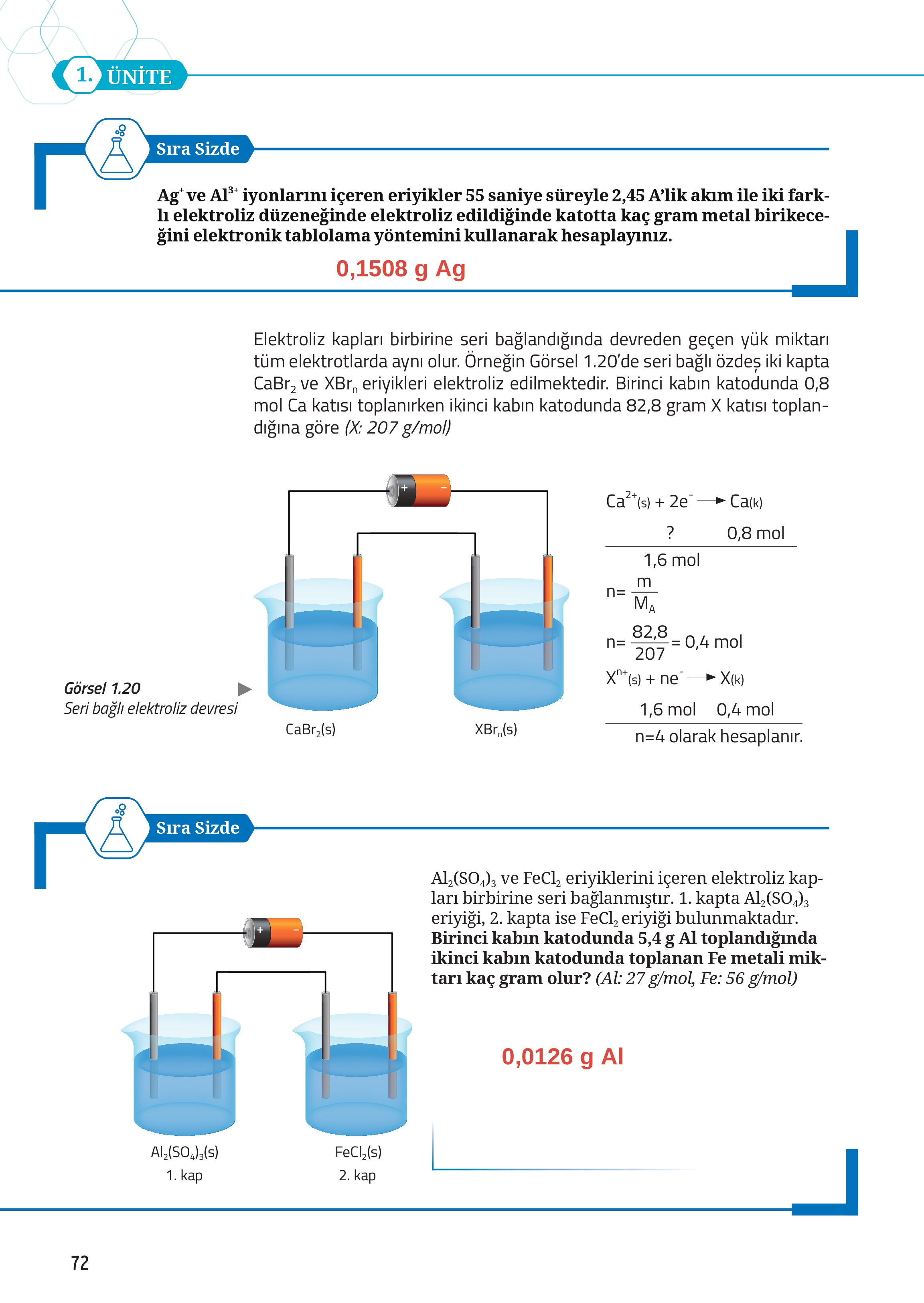 12. Sınıf Meb Yayınları Fen Lisesi Kimya Ders Kitabı Sayfa 72 Cevapları