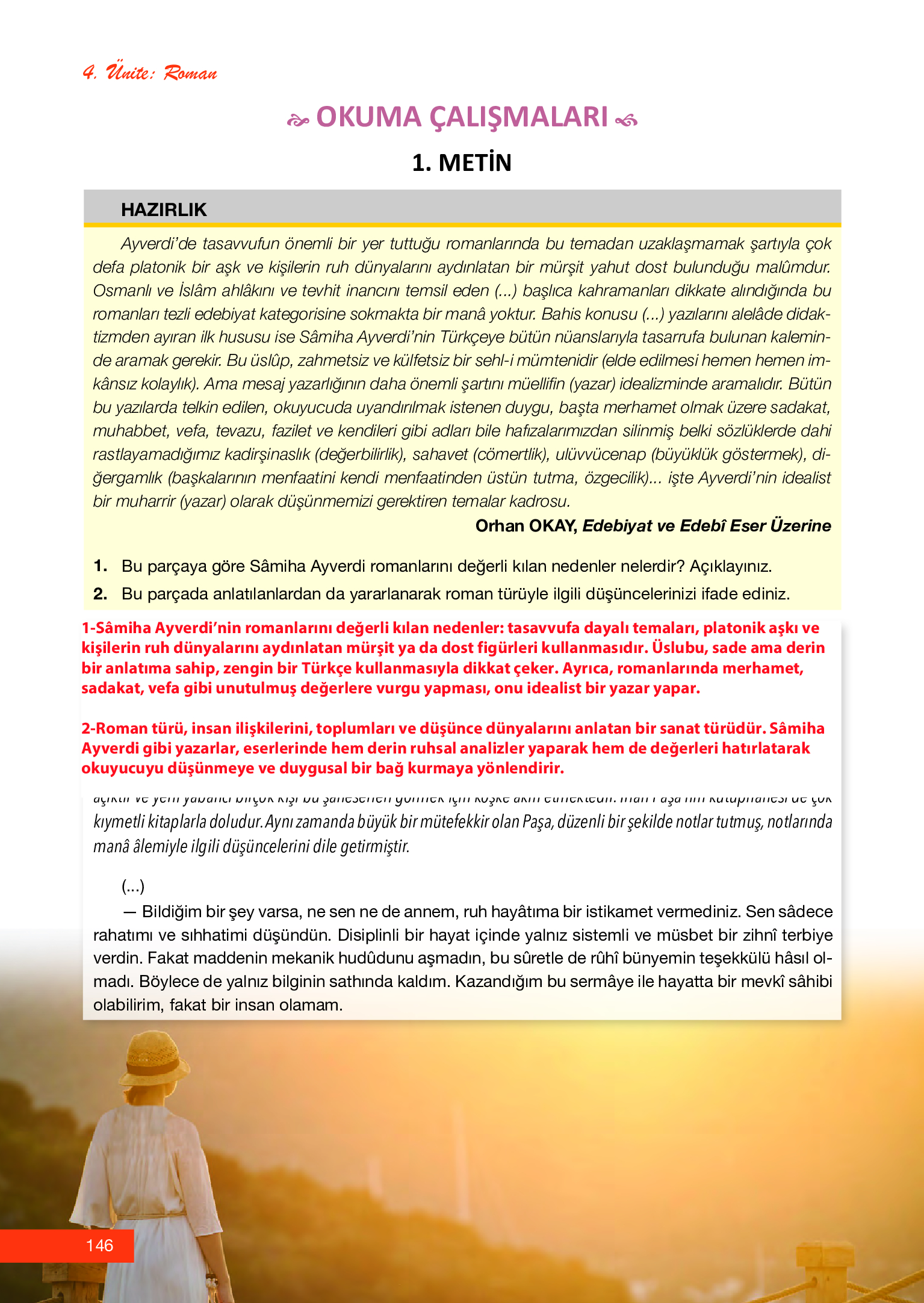 12. Sınıf Melis Yayınları Türk Dili Ve Edebiyatı Ders Kitabı Sayfa 146 Cevapları