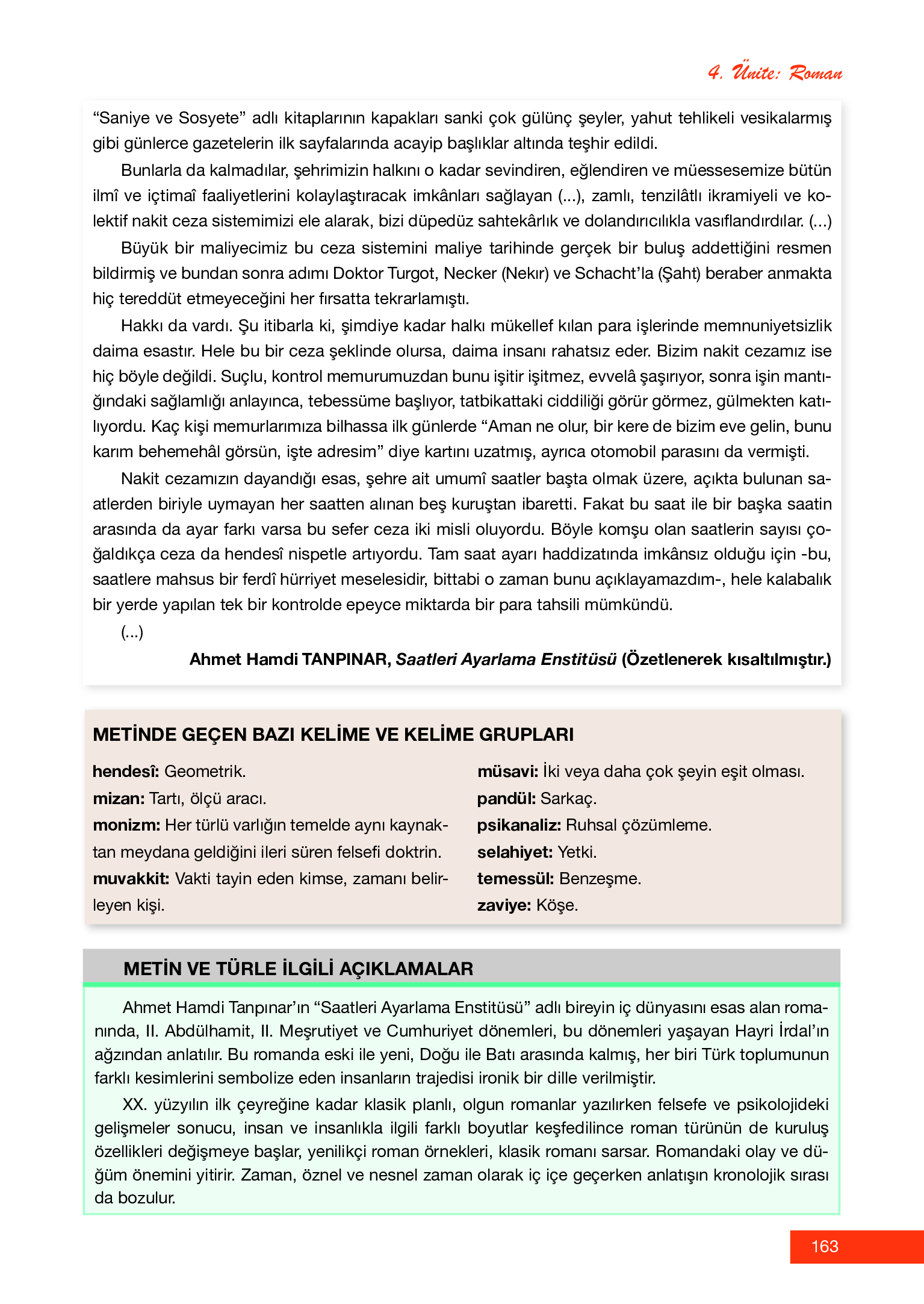 12. Sınıf Melis Yayınları Türk Dili Ve Edebiyatı Ders Kitabı Sayfa 163 Cevapları
