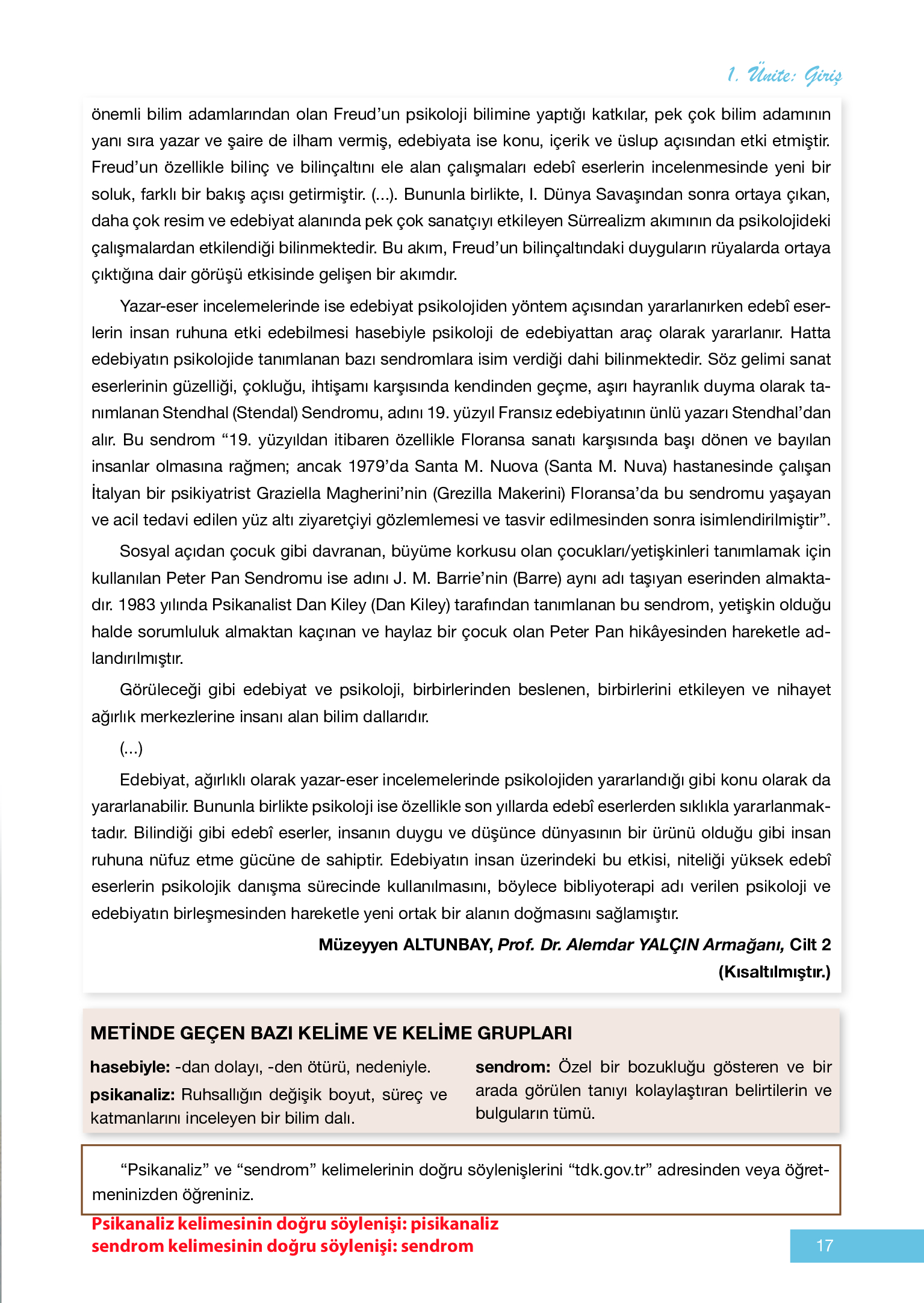 12. Sınıf Melis Yayınları Türk Dili Ve Edebiyatı Ders Kitabı Sayfa 17 Cevapları