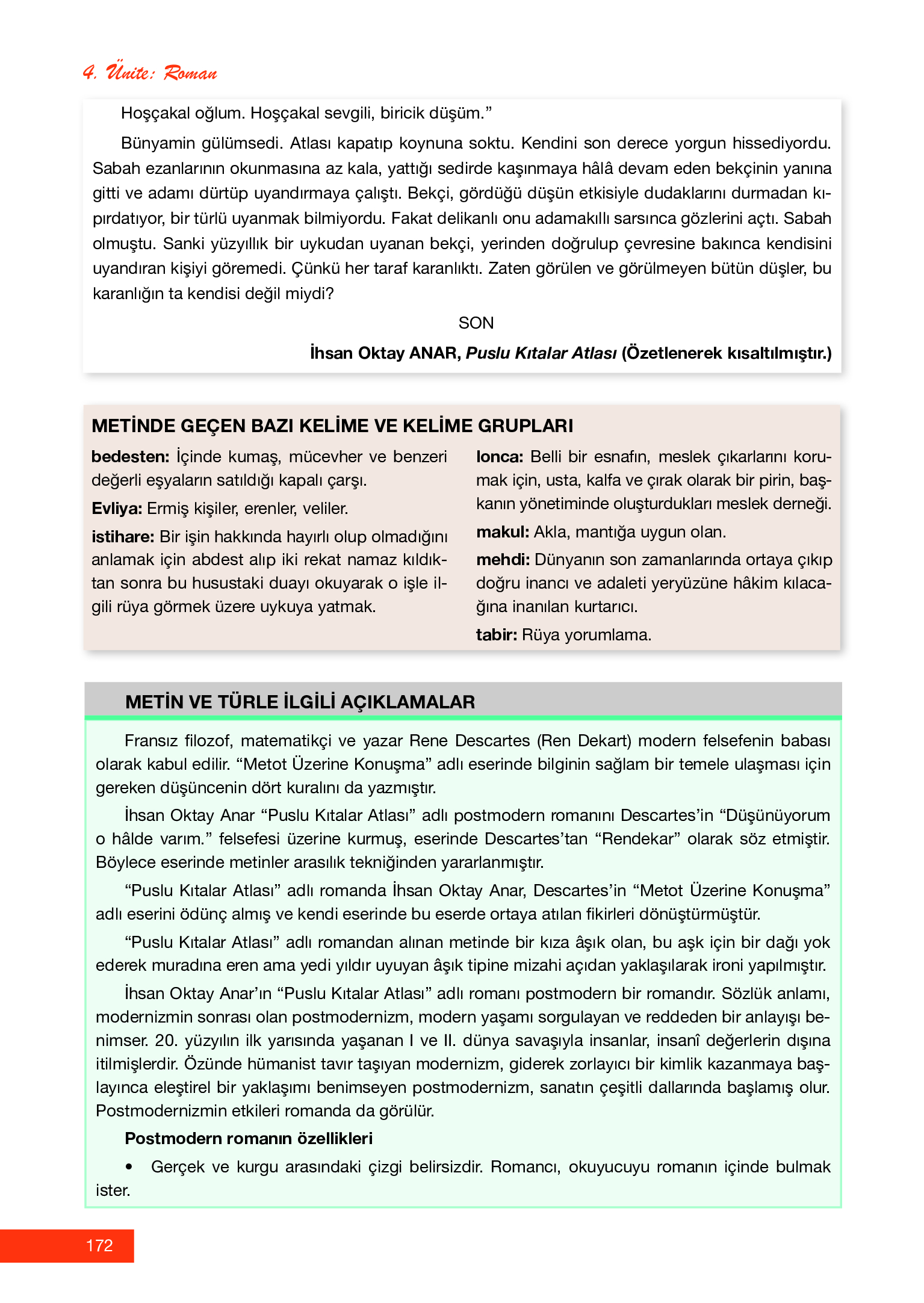 12. Sınıf Melis Yayınları Türk Dili Ve Edebiyatı Ders Kitabı Sayfa 172 Cevapları