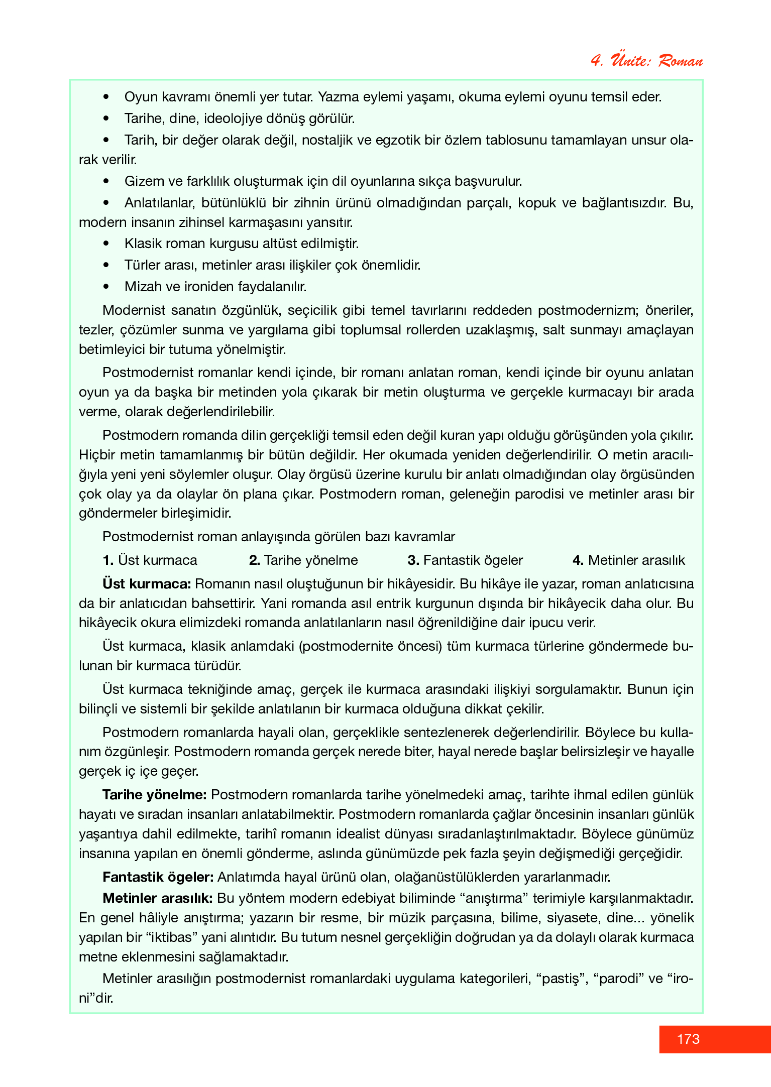 12. Sınıf Melis Yayınları Türk Dili Ve Edebiyatı Ders Kitabı Sayfa 173 Cevapları