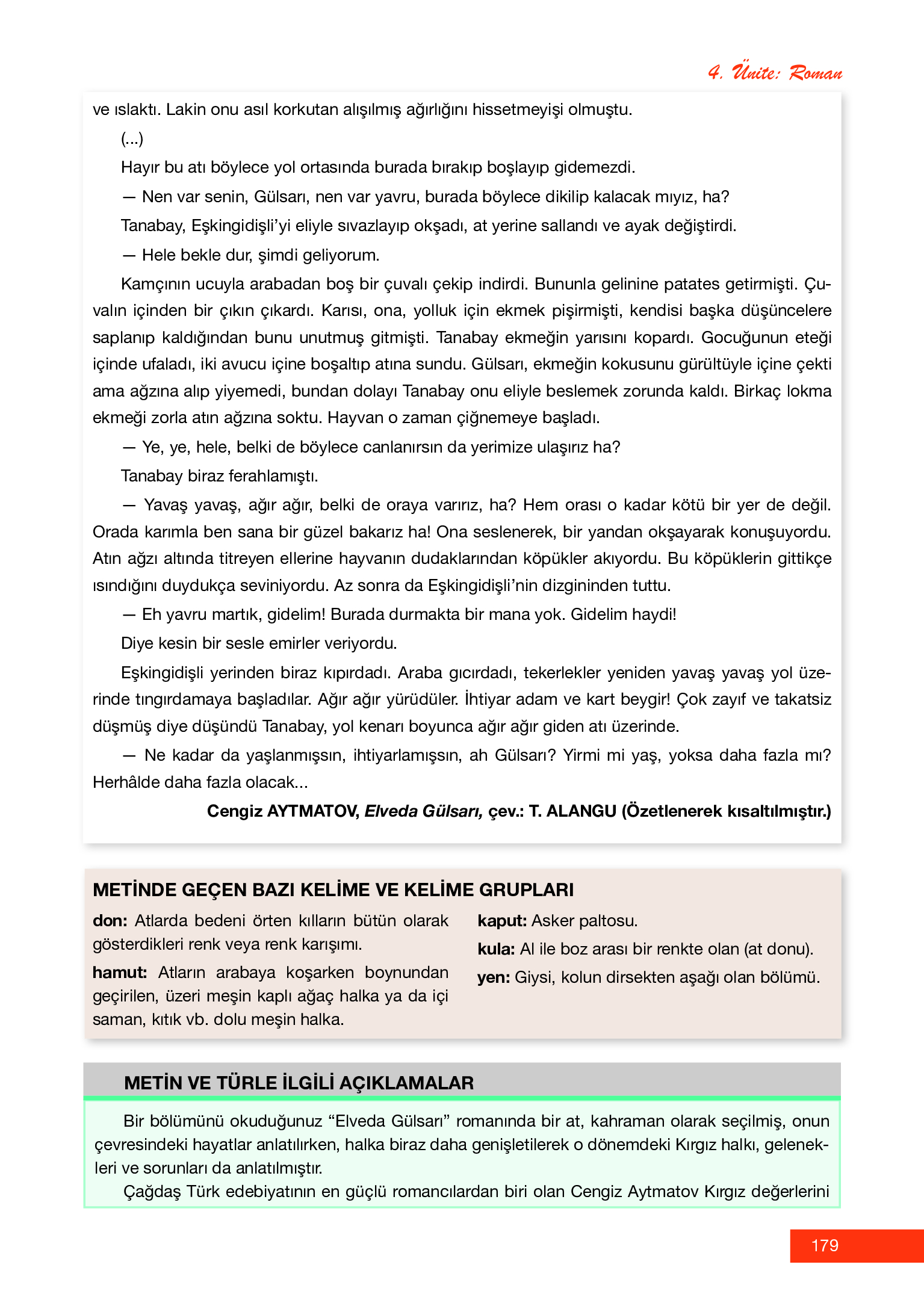 12. Sınıf Melis Yayınları Türk Dili Ve Edebiyatı Ders Kitabı Sayfa 179 Cevapları