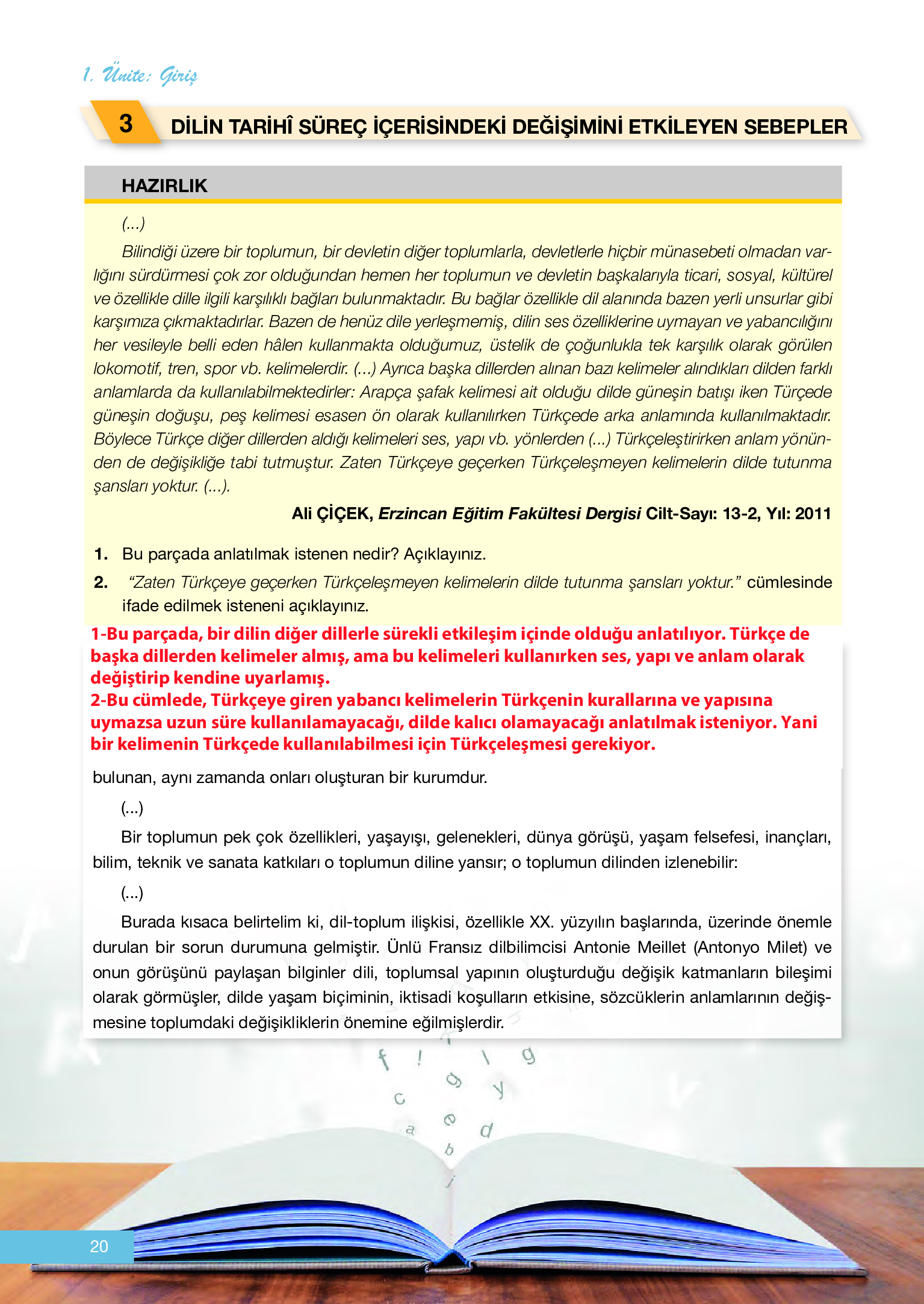 12. Sınıf Melis Yayınları Türk Dili Ve Edebiyatı Ders Kitabı Sayfa 20 Cevapları 12. Sınıf Melis Yayınları Türk Dili Ve Edebiyatı Ders Kitabı Sayfa 20 Cevapları