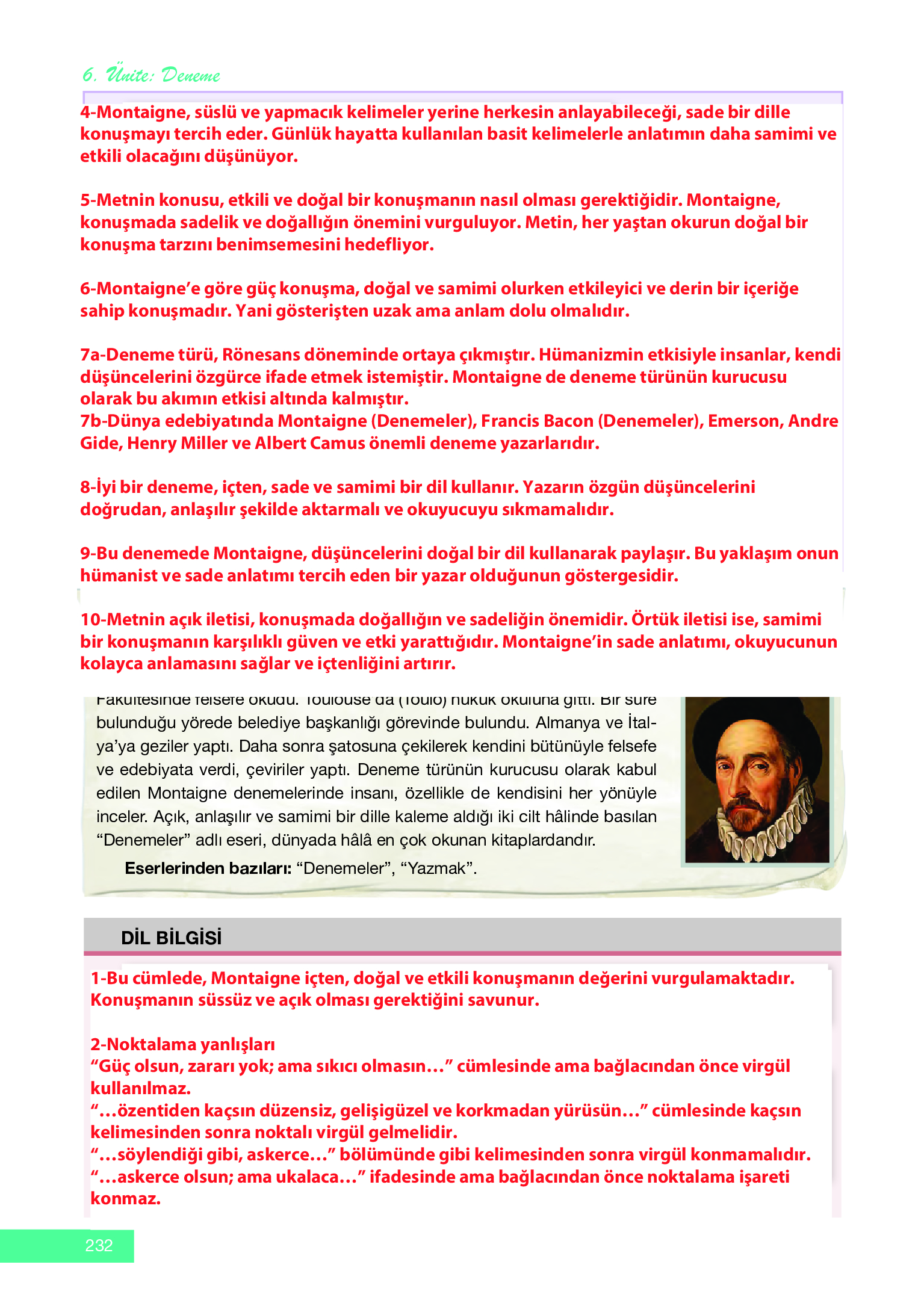 12. Sınıf Melis Yayınları Türk Dili Ve Edebiyatı Ders Kitabı Sayfa 232 Cevapları