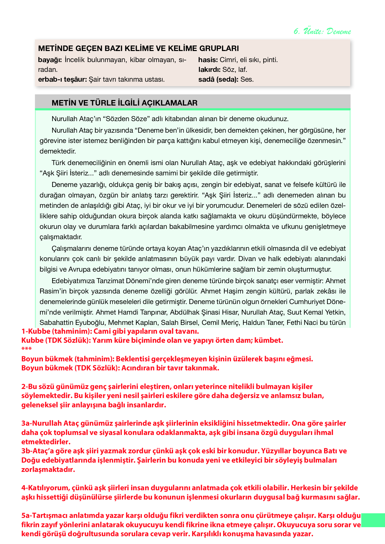 12. Sınıf Melis Yayınları Türk Dili Ve Edebiyatı Ders Kitabı Sayfa 235 Cevapları