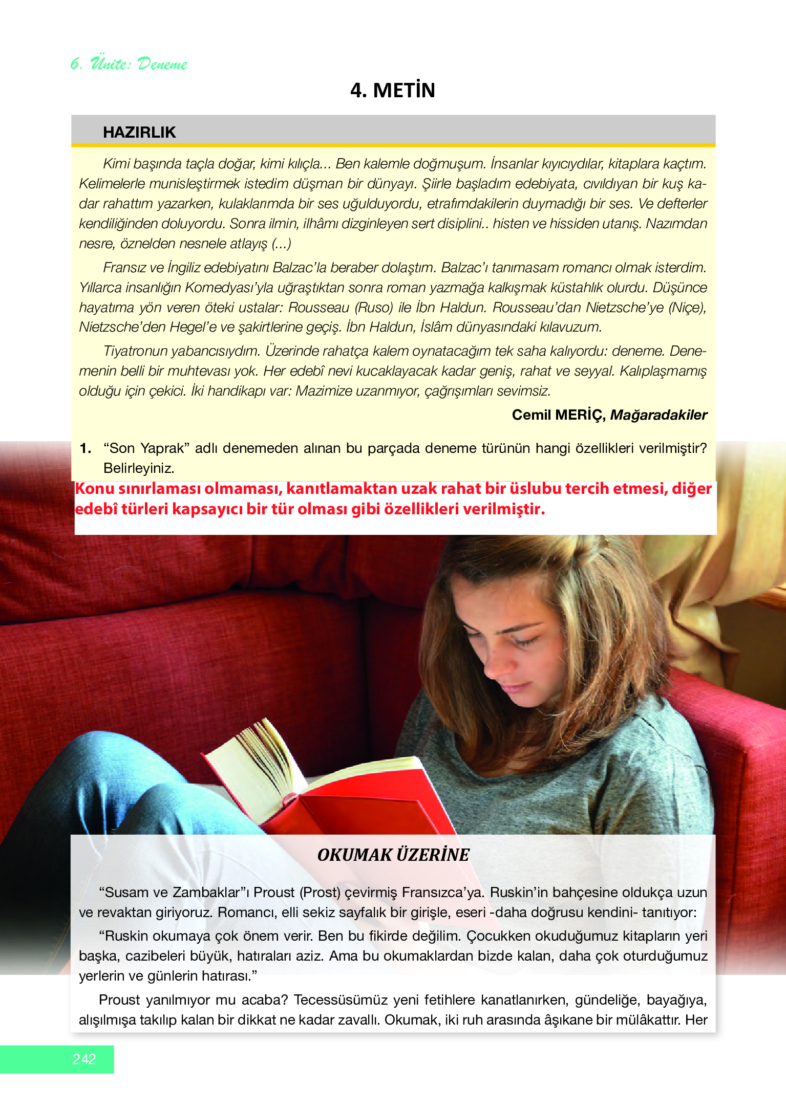 12. Sınıf Melis Yayınları Türk Dili Ve Edebiyatı Ders Kitabı Sayfa 242 Cevapları