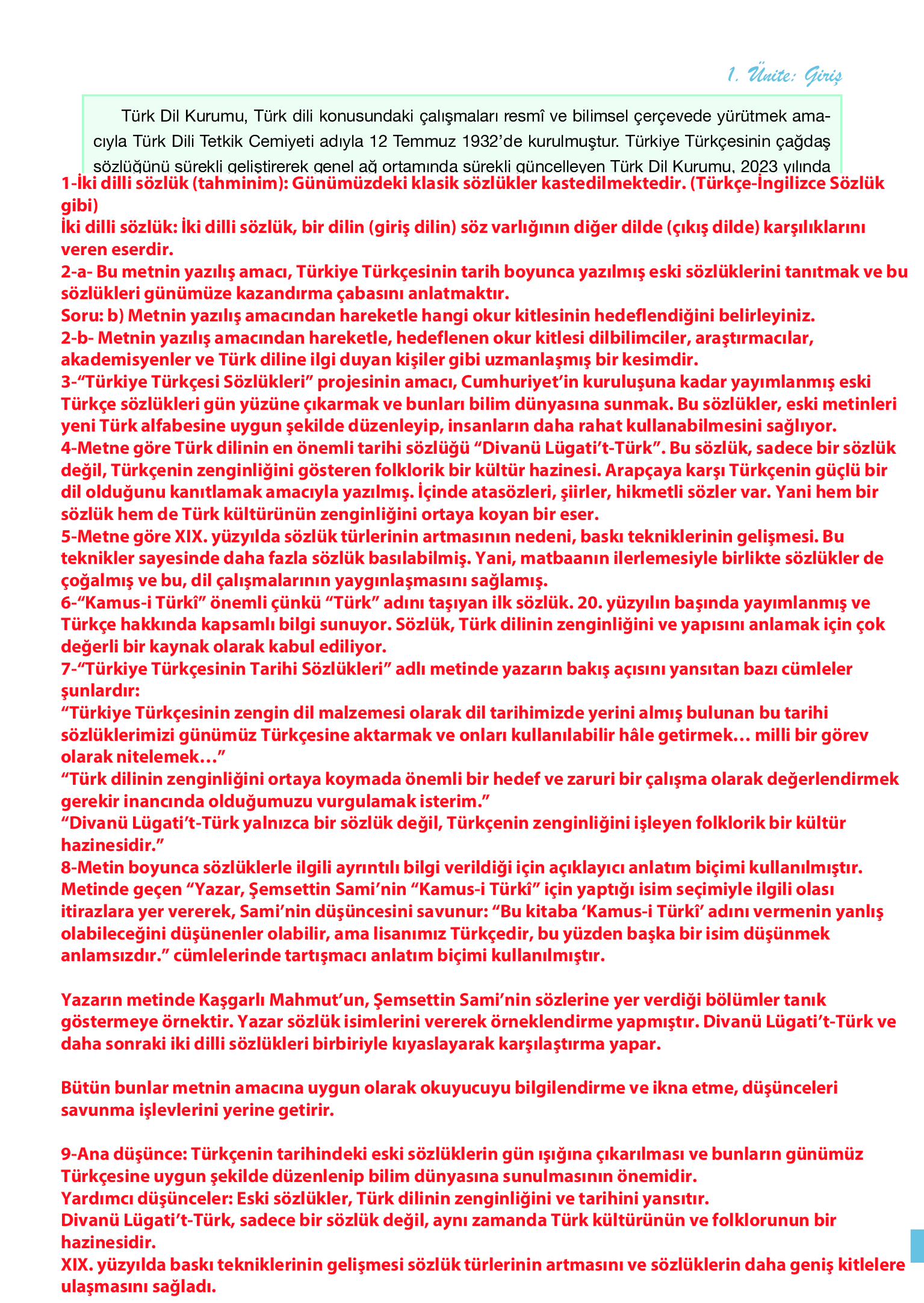 12. Sınıf Melis Yayınları Türk Dili Ve Edebiyatı Ders Kitabı Sayfa 27 Cevapları