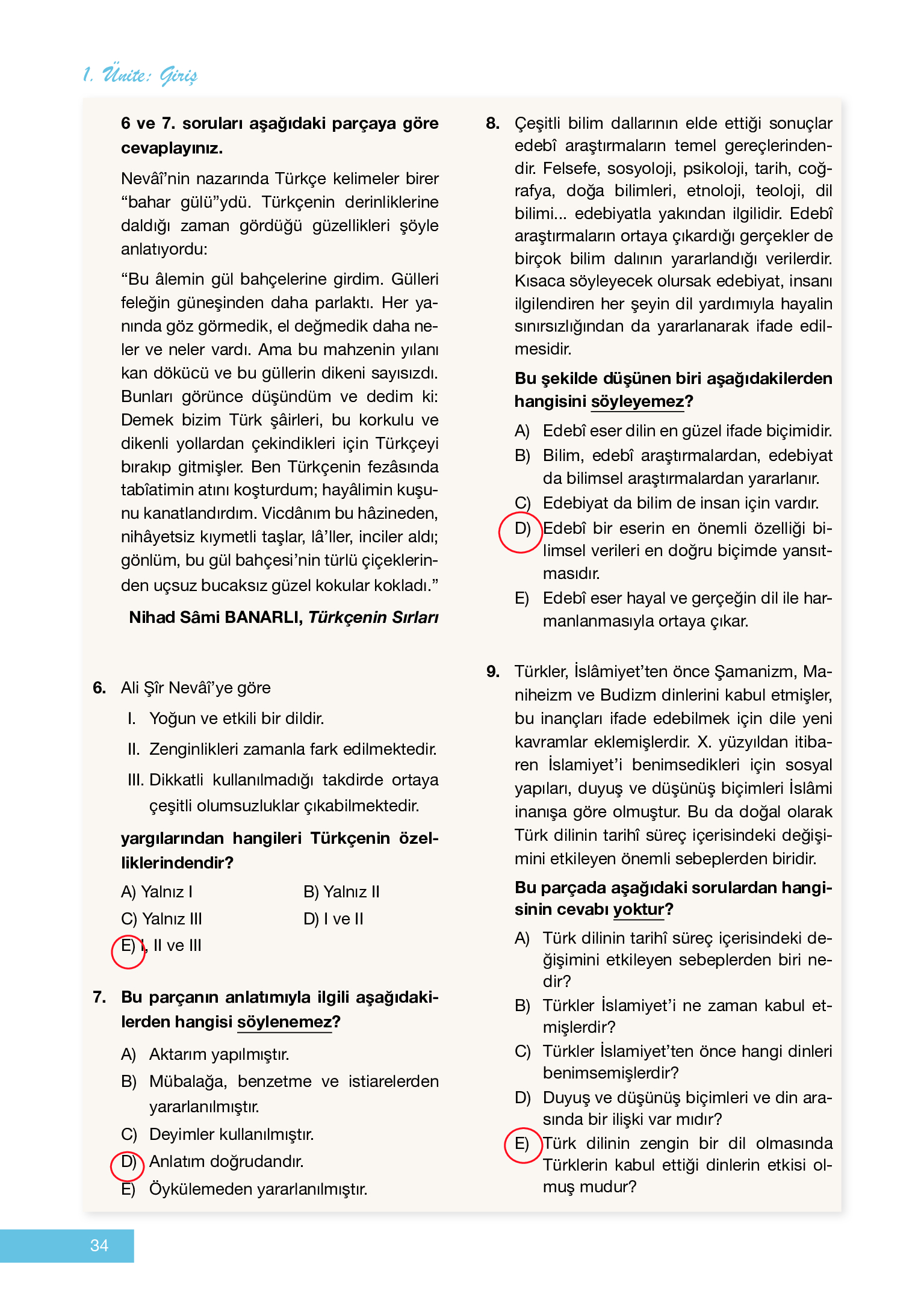 12. Sınıf Melis Yayınları Türk Dili Ve Edebiyatı Ders Kitabı Sayfa 34 Cevapları 12. Sınıf Melis Yayınları Türk Dili Ve Edebiyatı Ders Kitabı Sayfa 34 Cevapları