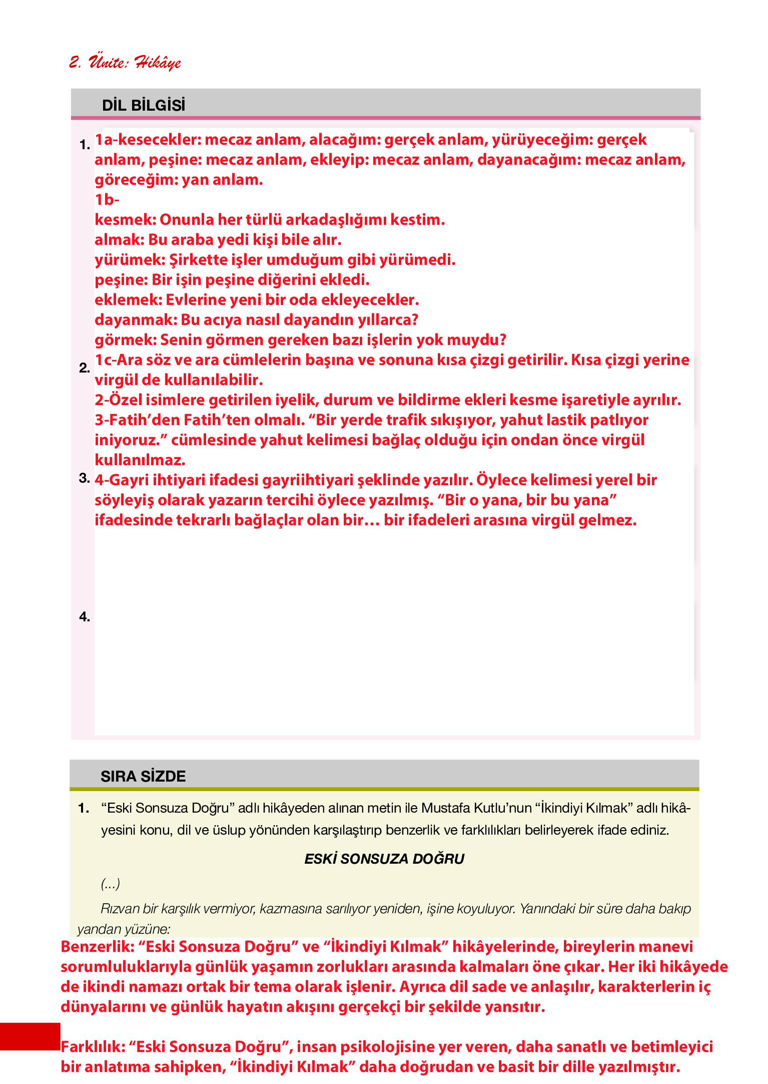 12. Sınıf Melis Yayınları Türk Dili Ve Edebiyatı Ders Kitabı Sayfa 42 Cevapları