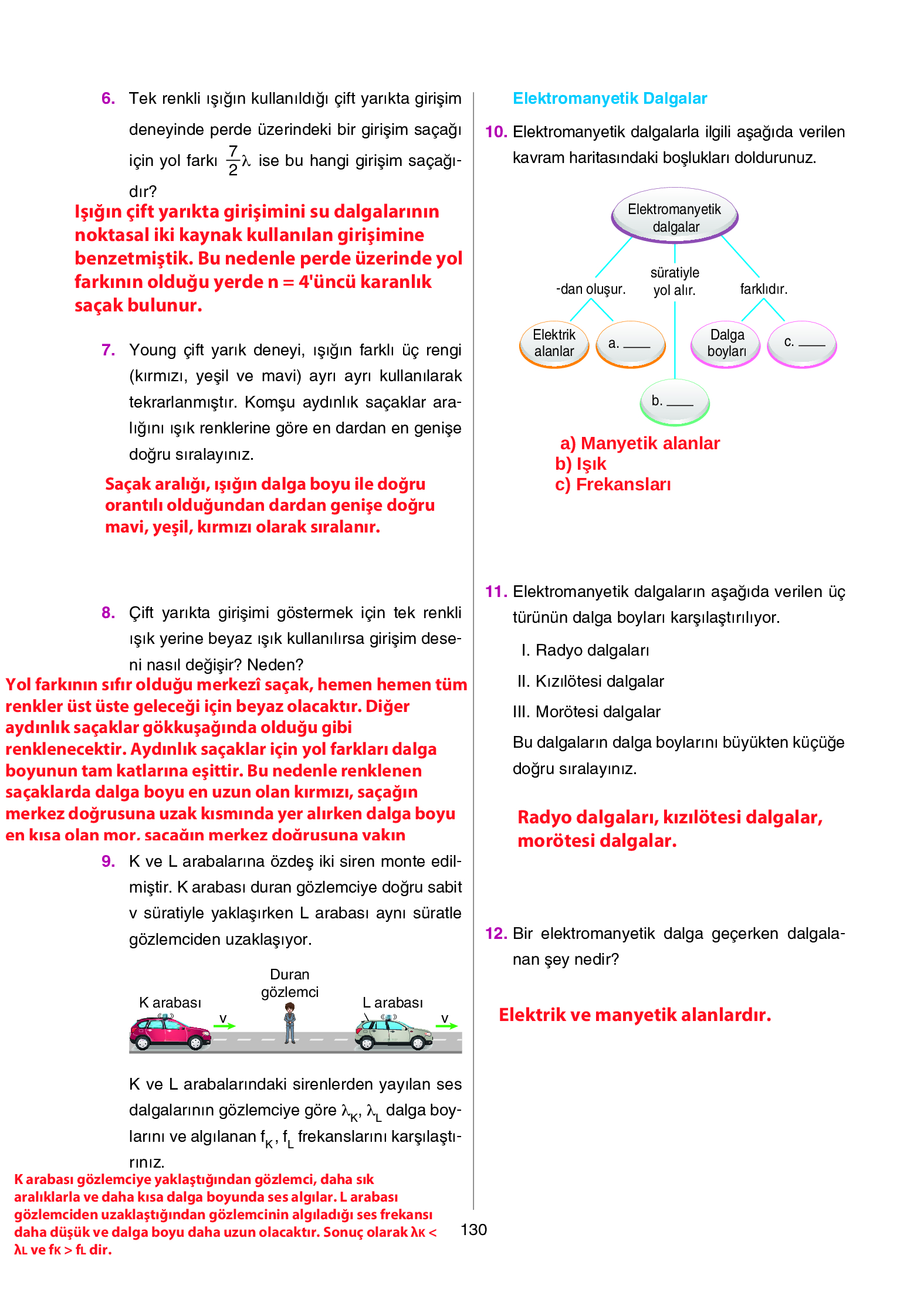 12. Sınıf Yıldırım Yayınları Fizik Ders Kitabı Sayfa 130 Cevapları