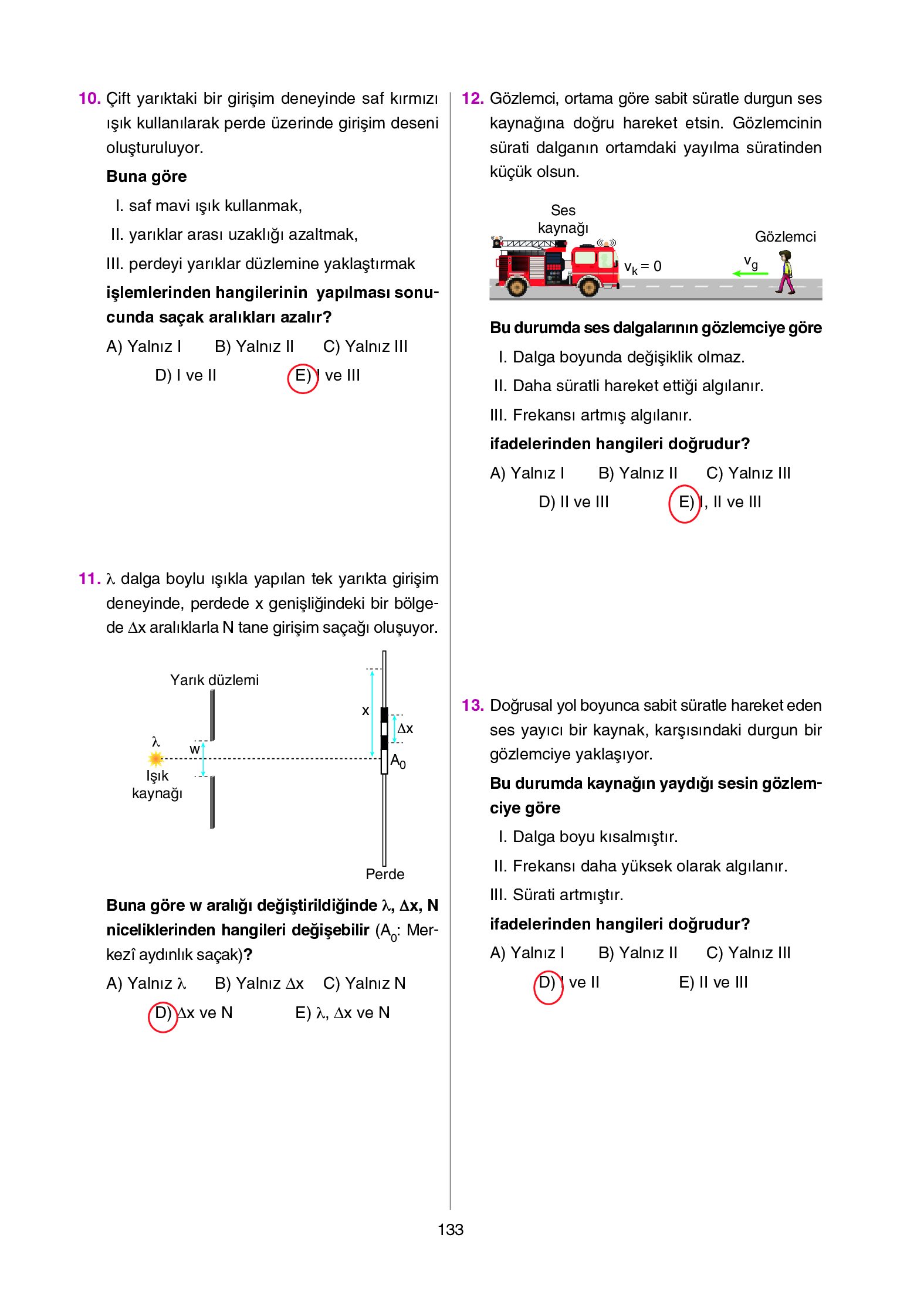 12. Sınıf Yıldırım Yayınları Fizik Ders Kitabı Sayfa 133 Cevapları 12. Sınıf Yıldırım Yayınları Fizik Ders Kitabı Sayfa 133 Cevapları