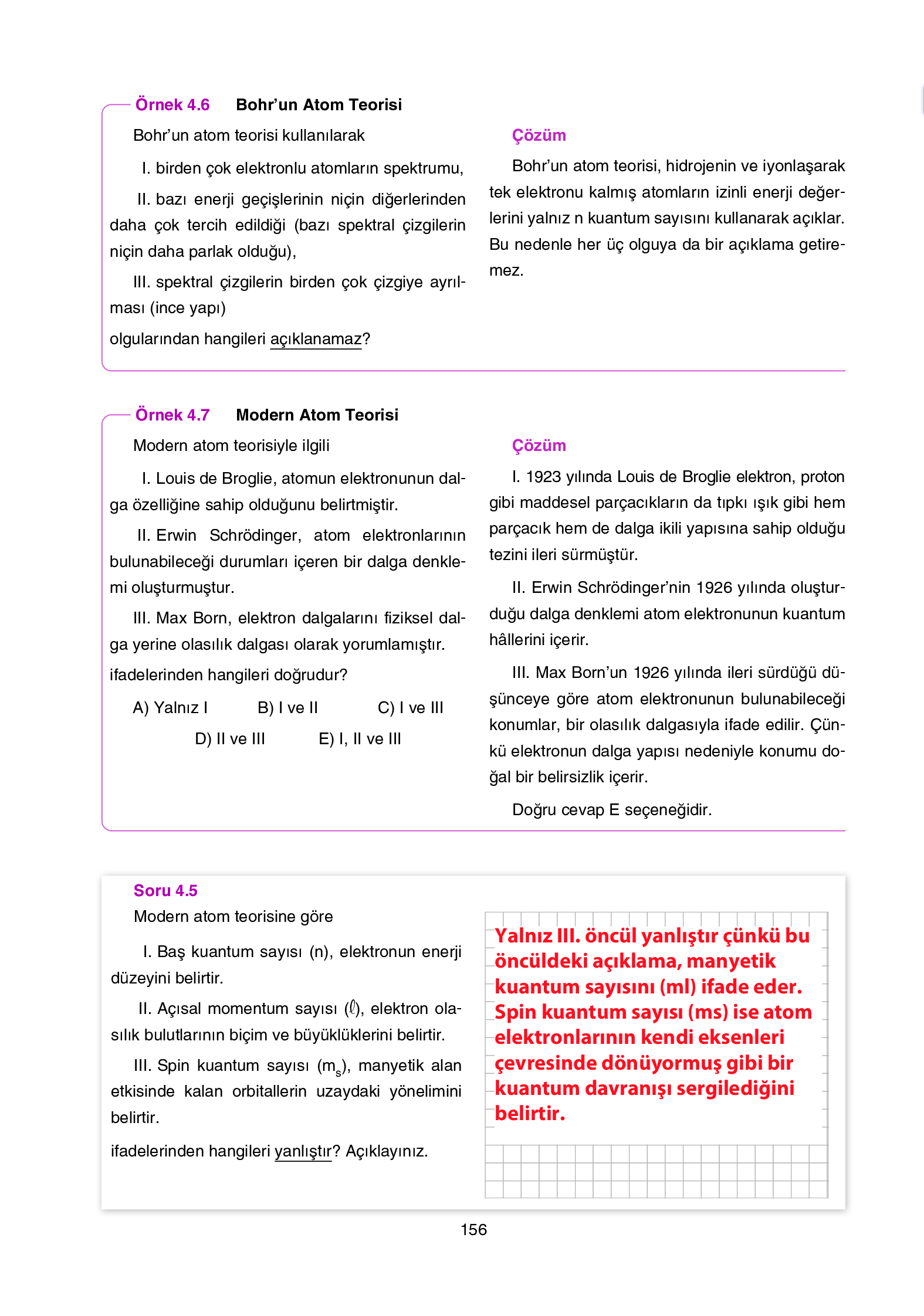 12. Sınıf Yıldırım Yayınları Fizik Ders Kitabı Sayfa 156 Cevapları