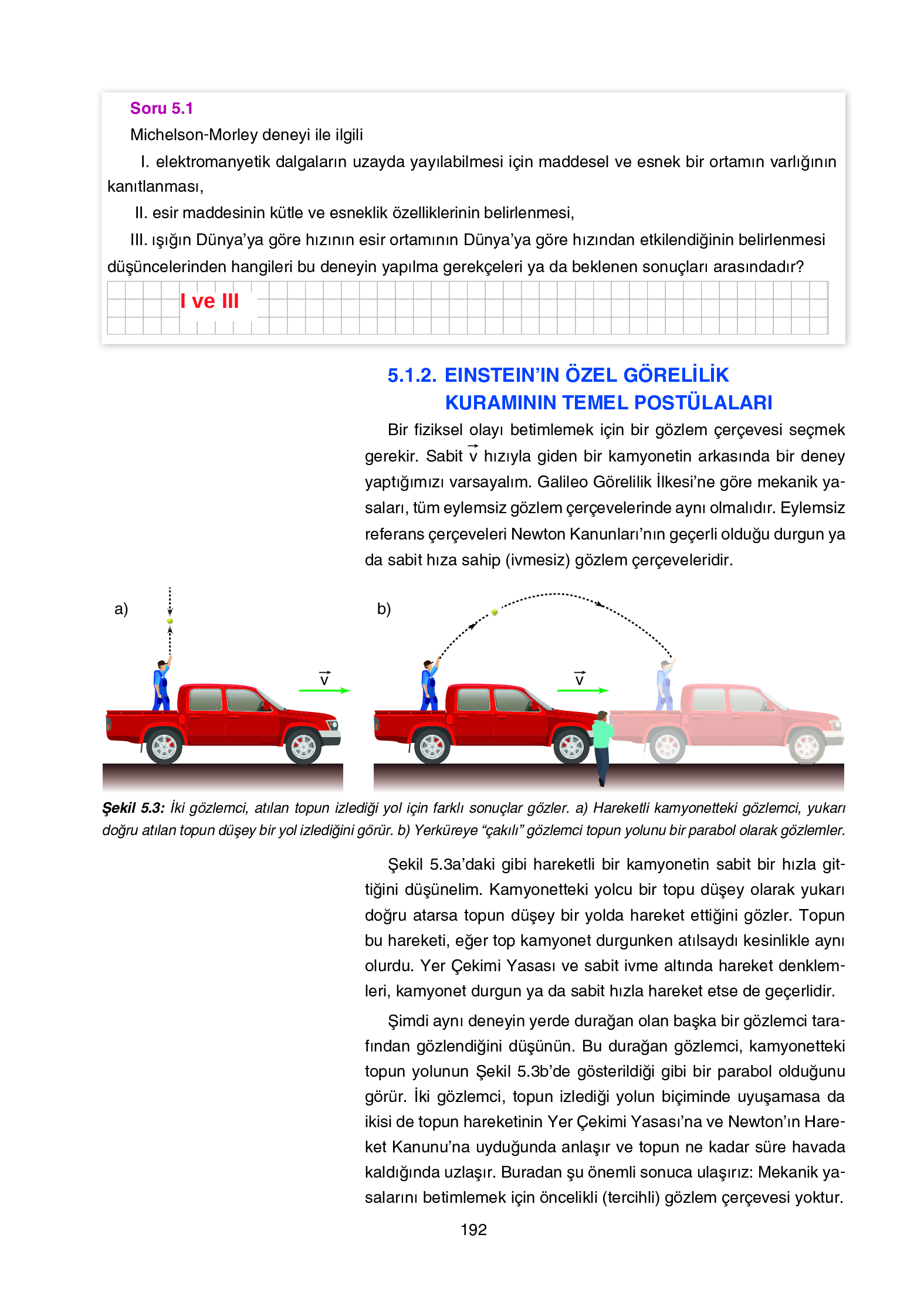 12. Sınıf Yıldırım Yayınları Fizik Ders Kitabı Sayfa 192 Cevapları