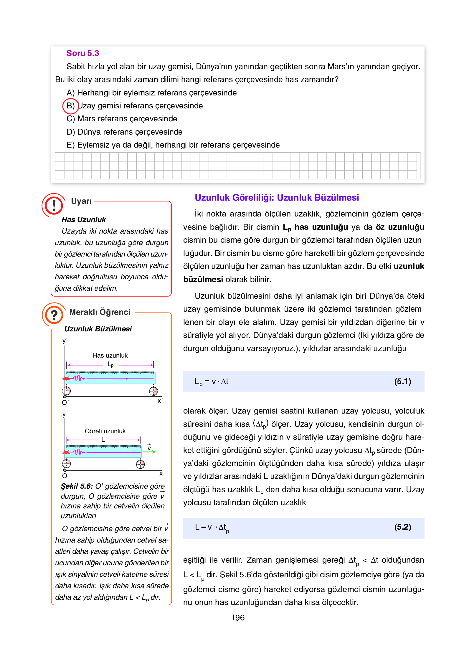 12. Sınıf Yıldırım Yayınları Fizik Ders Kitabı Sayfa 196 Cevapları