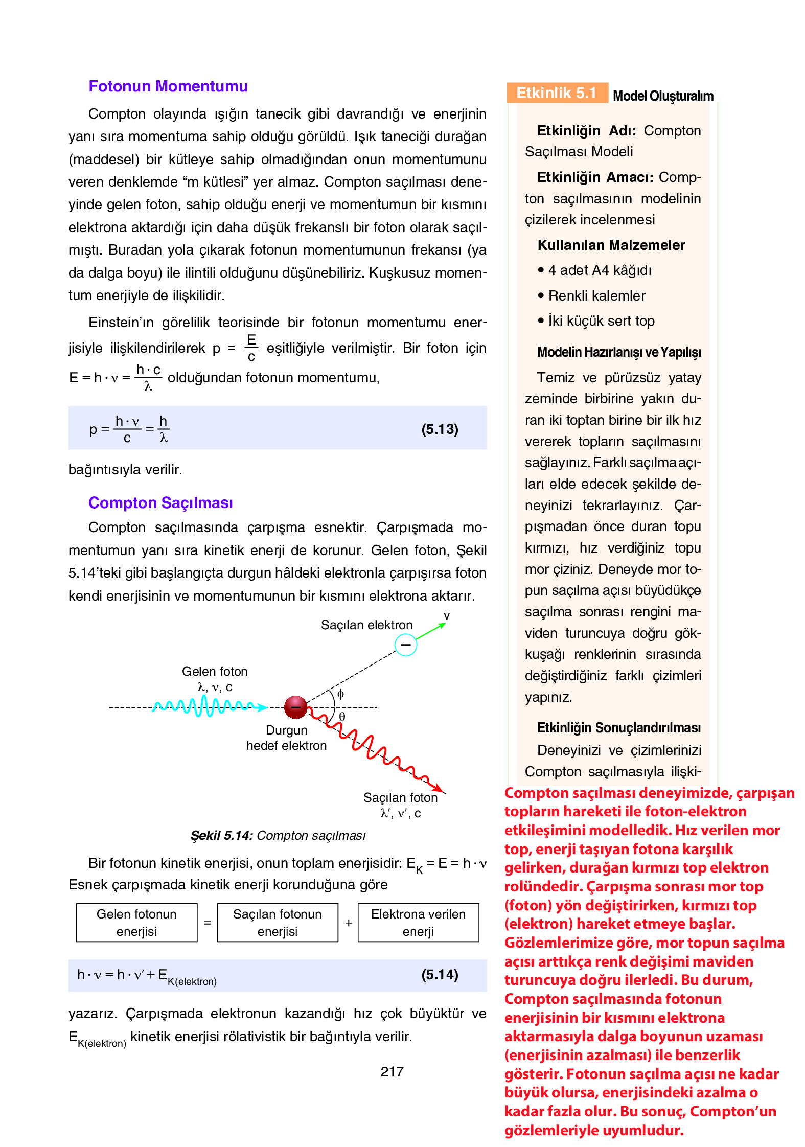12. Sınıf Yıldırım Yayınları Fizik Ders Kitabı Sayfa 217 Cevapları