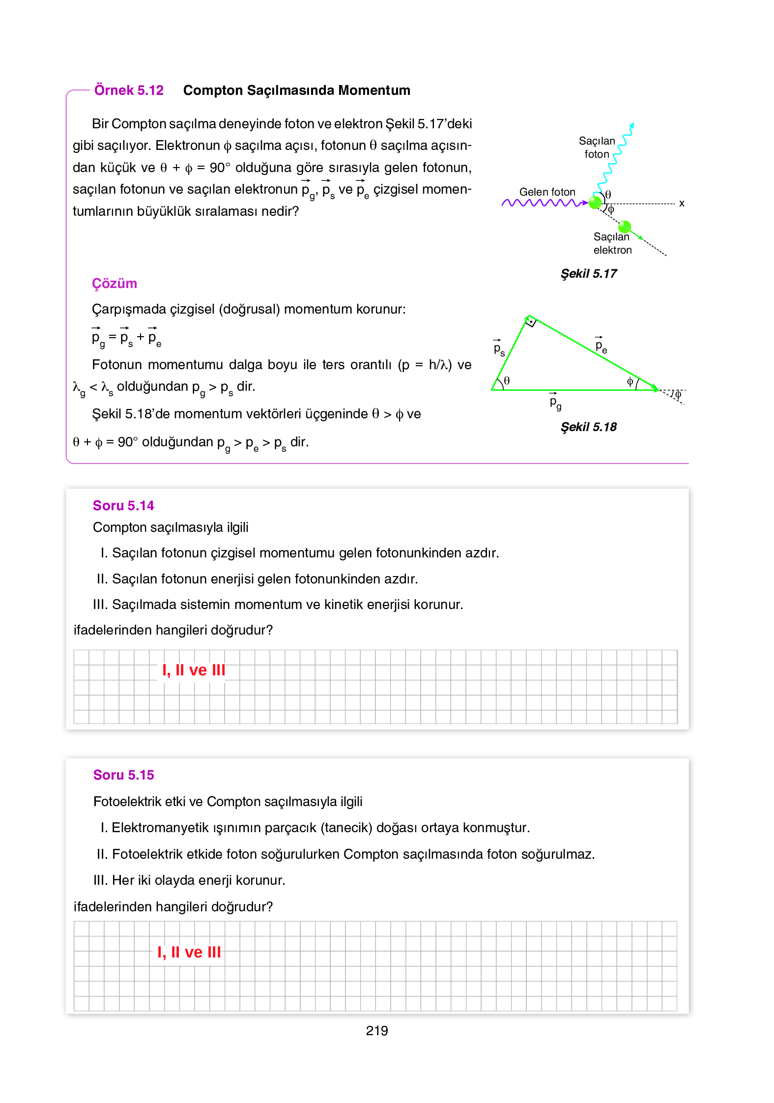 12. Sınıf Yıldırım Yayınları Fizik Ders Kitabı Sayfa 219 Cevapları