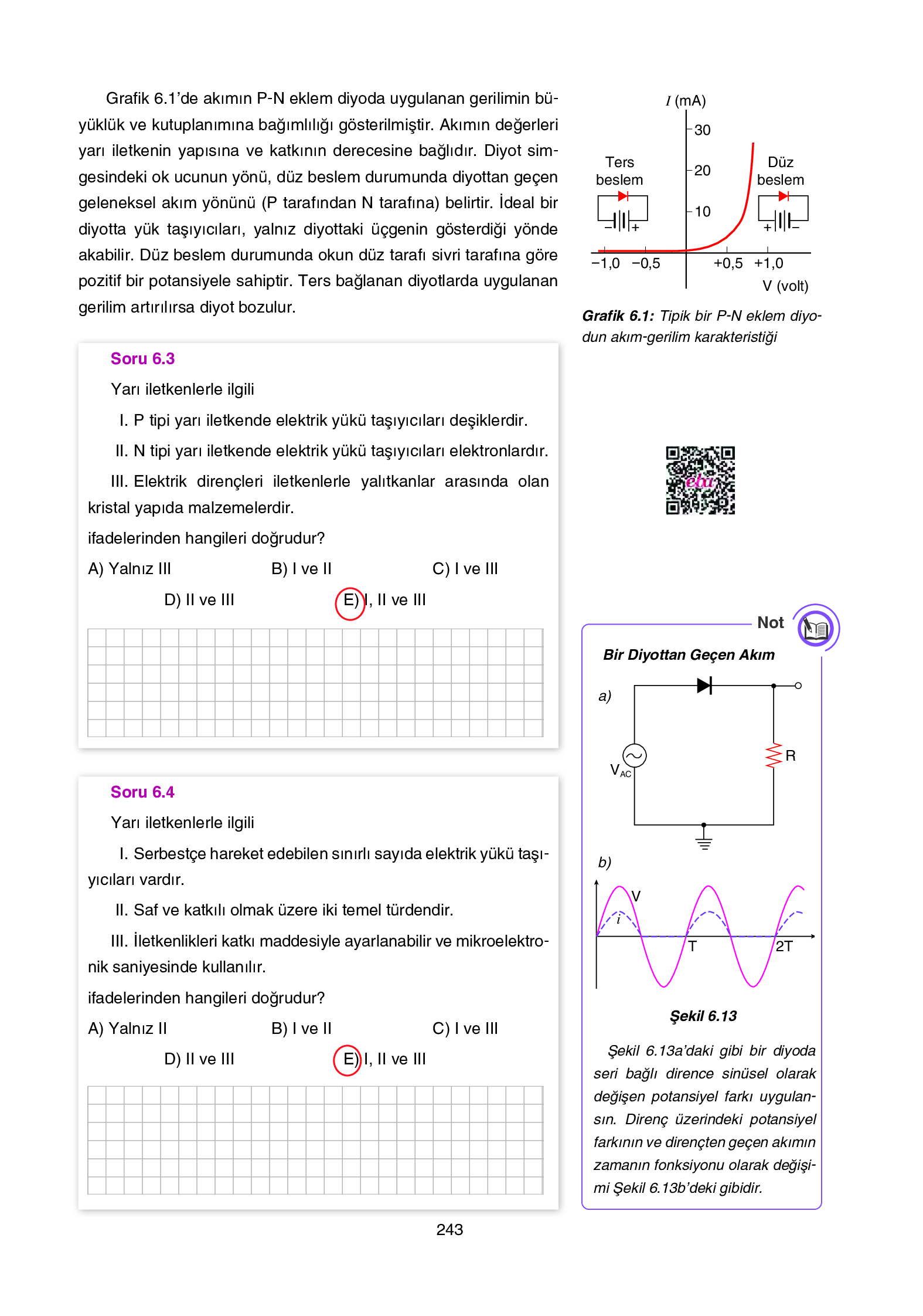 12. Sınıf Yıldırım Yayınları Fizik Ders Kitabı Sayfa 243 Cevapları