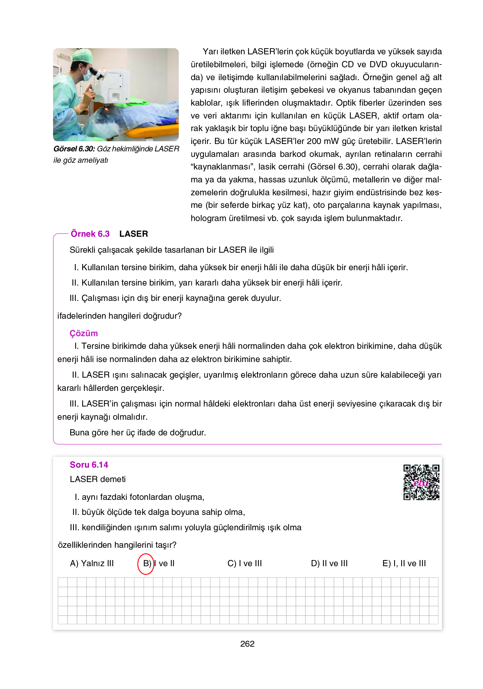 12. Sınıf Yıldırım Yayınları Fizik Ders Kitabı Sayfa 262 Cevapları