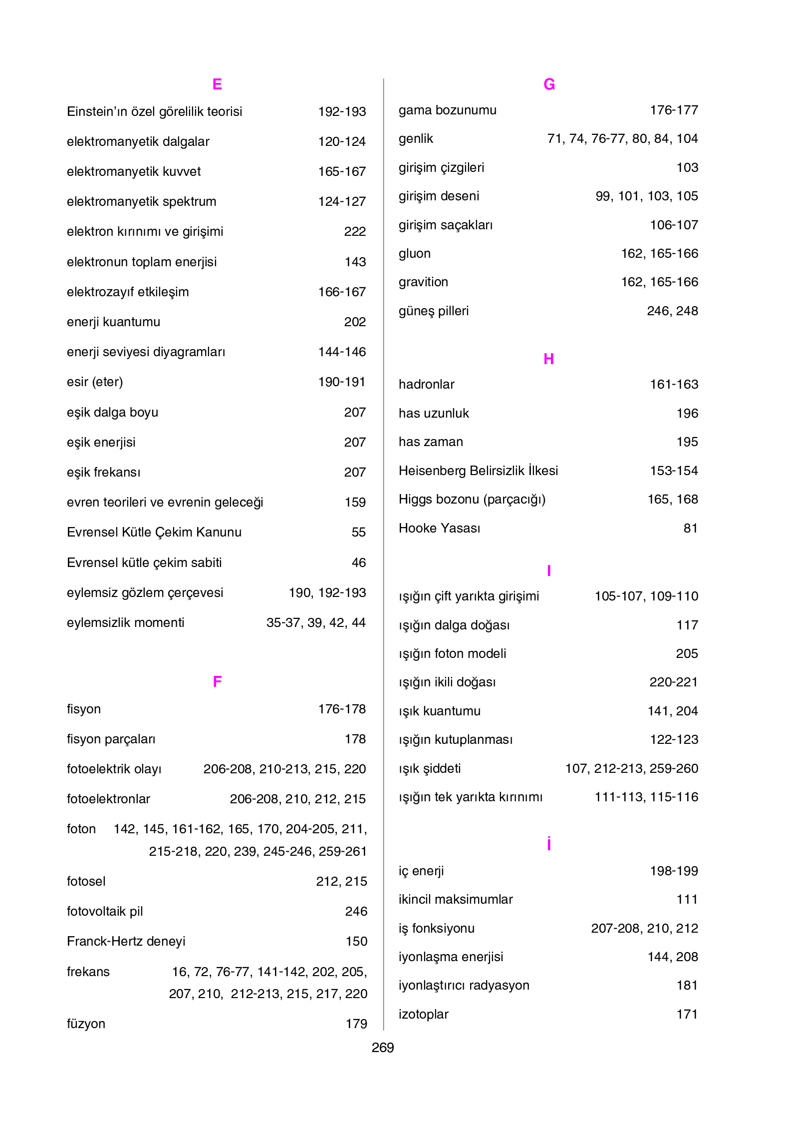 12. Sınıf Yıldırım Yayınları Fizik Ders Kitabı Sayfa 269 Cevapları