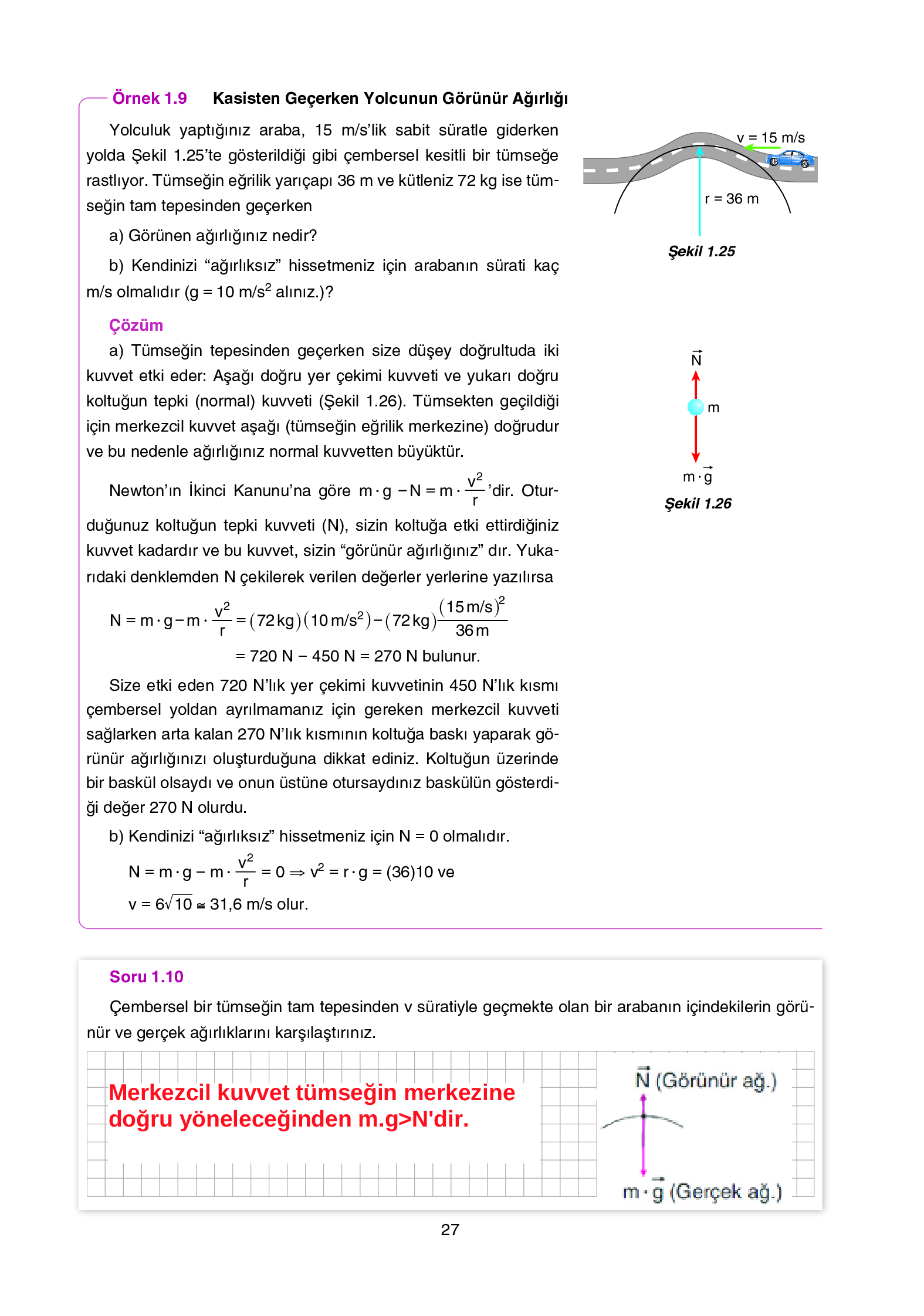 12. Sınıf Yıldırım Yayınları Fizik Ders Kitabı Sayfa 27 Cevapları