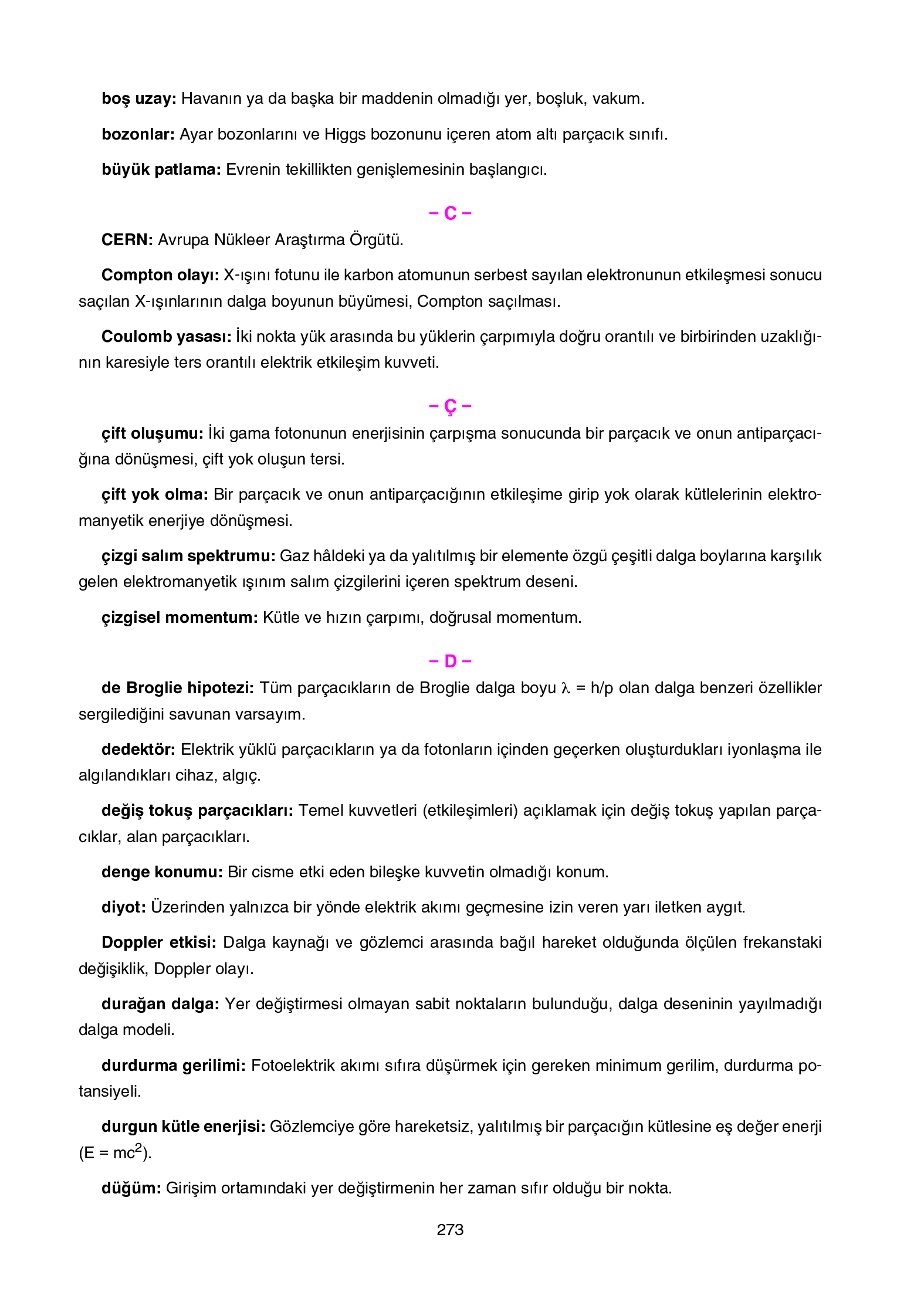 12. Sınıf Yıldırım Yayınları Fizik Ders Kitabı Sayfa 273 Cevapları