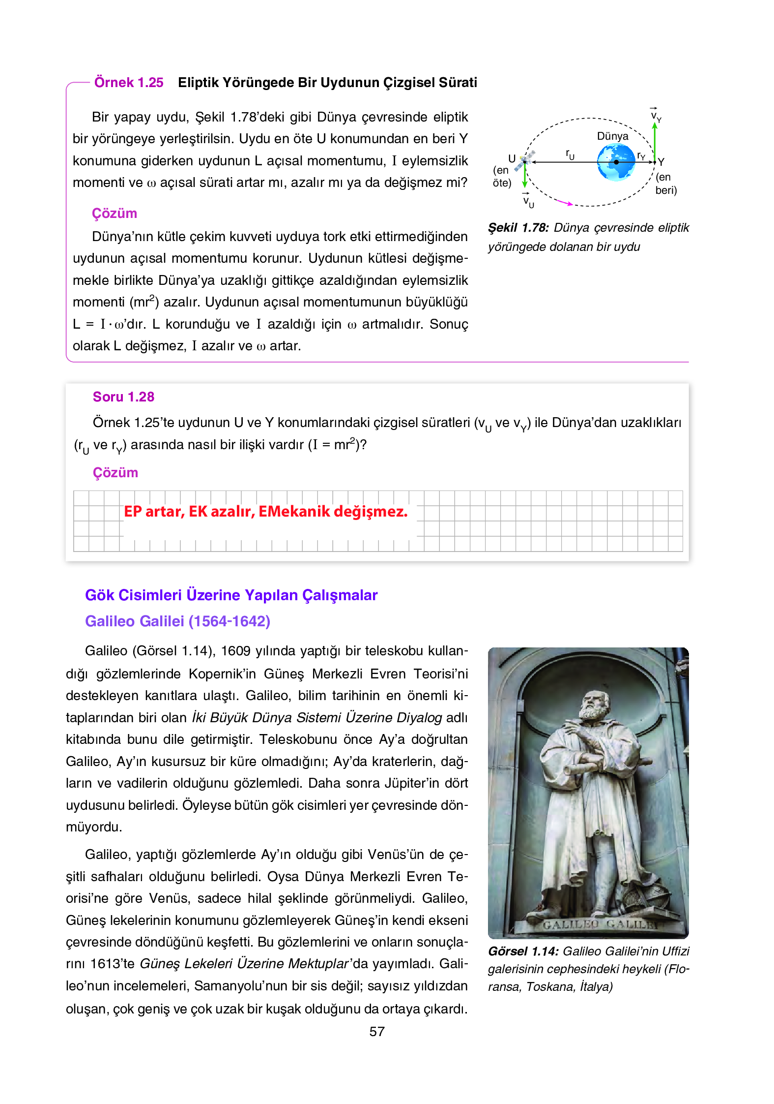 12. Sınıf Yıldırım Yayınları Fizik Ders Kitabı Sayfa 57 Cevapları