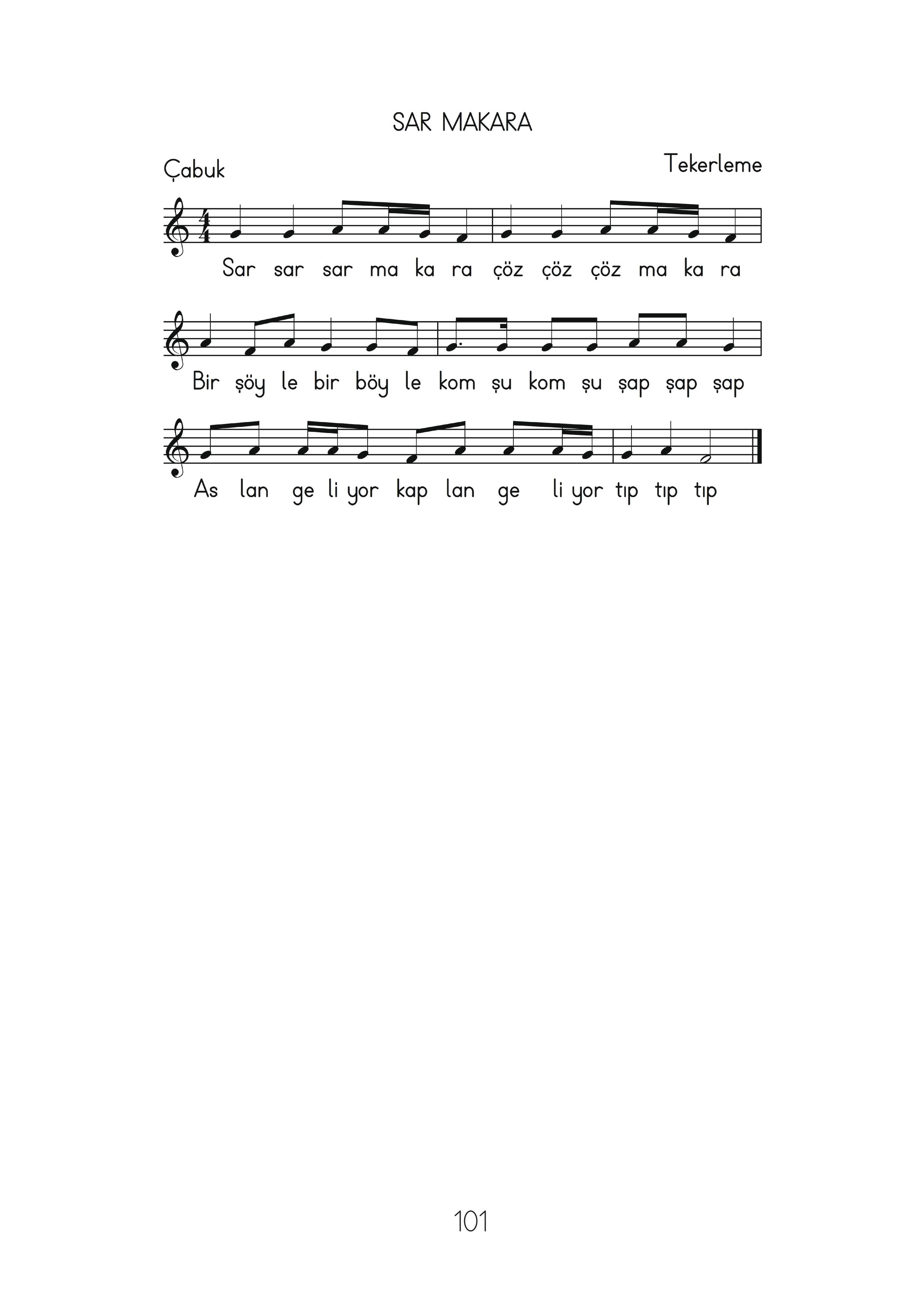 2. Sınıf Hecce Yayıncılık Müzik Ders Kitabı Sayfa 101 Cevapları