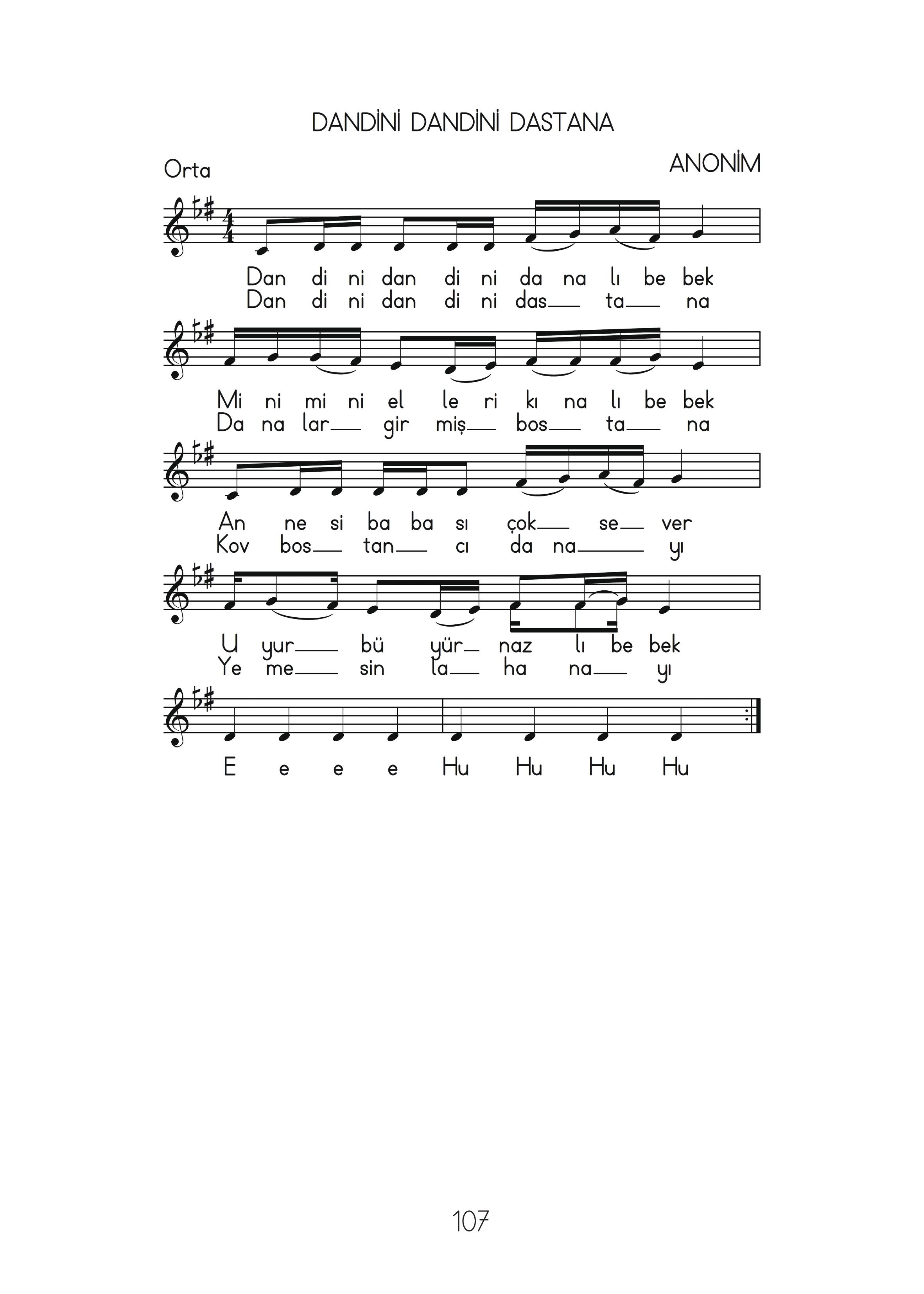 2. Sınıf Hecce Yayıncılık Müzik Ders Kitabı Sayfa 107 Cevapları