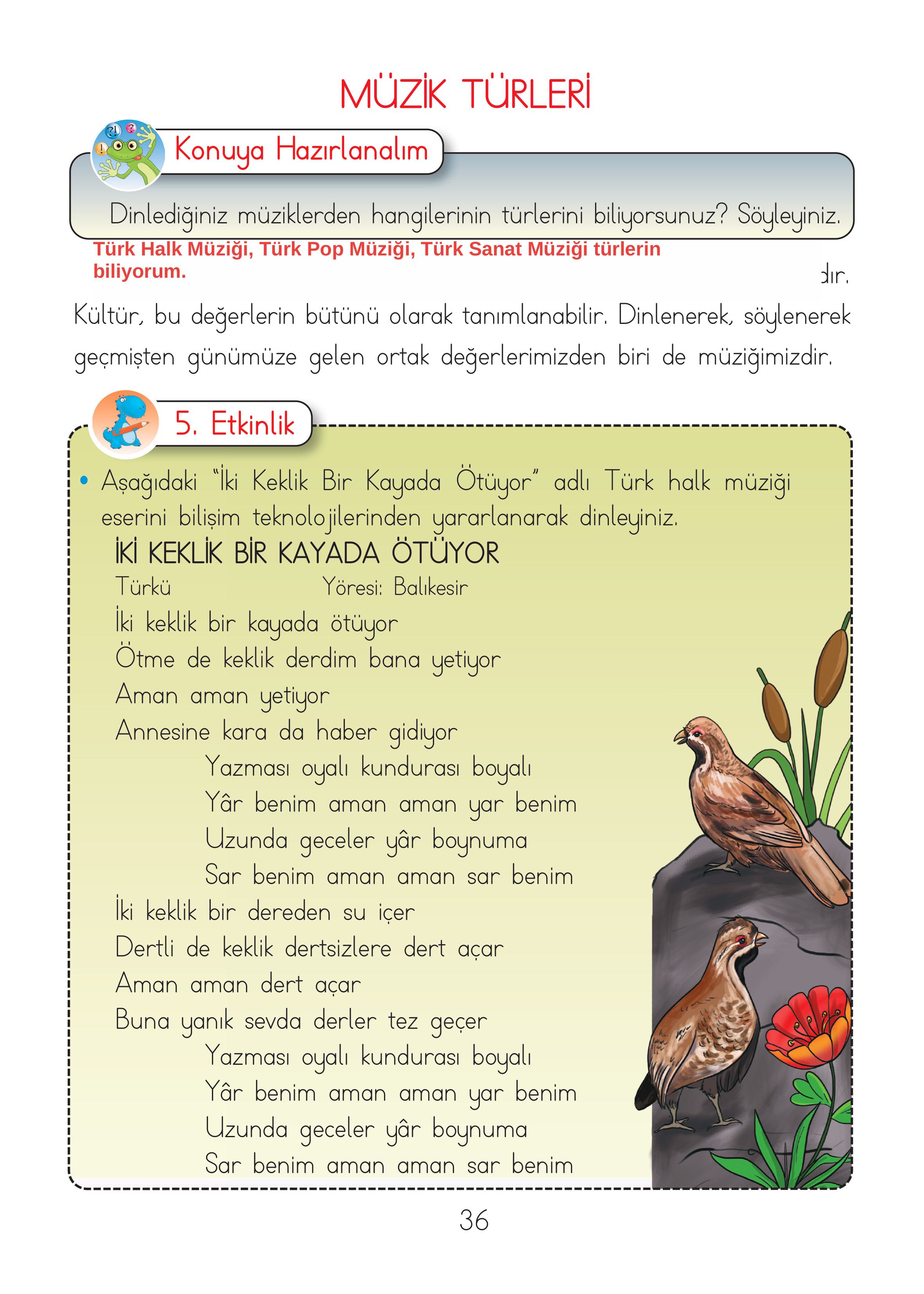 2. Sınıf Hecce Yayıncılık Müzik Ders Kitabı Sayfa 36 Cevapları 2. Sınıf Hecce Yayıncılık Müzik Ders Kitabı Sayfa 36 Cevapları